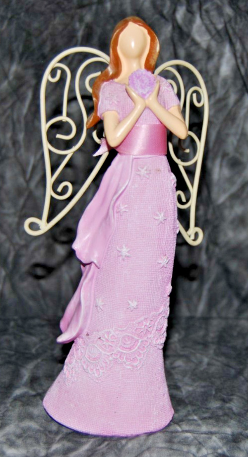 8” Burton & BURTON Christmas Pink Angel God Religious Wings Figurine #9721827