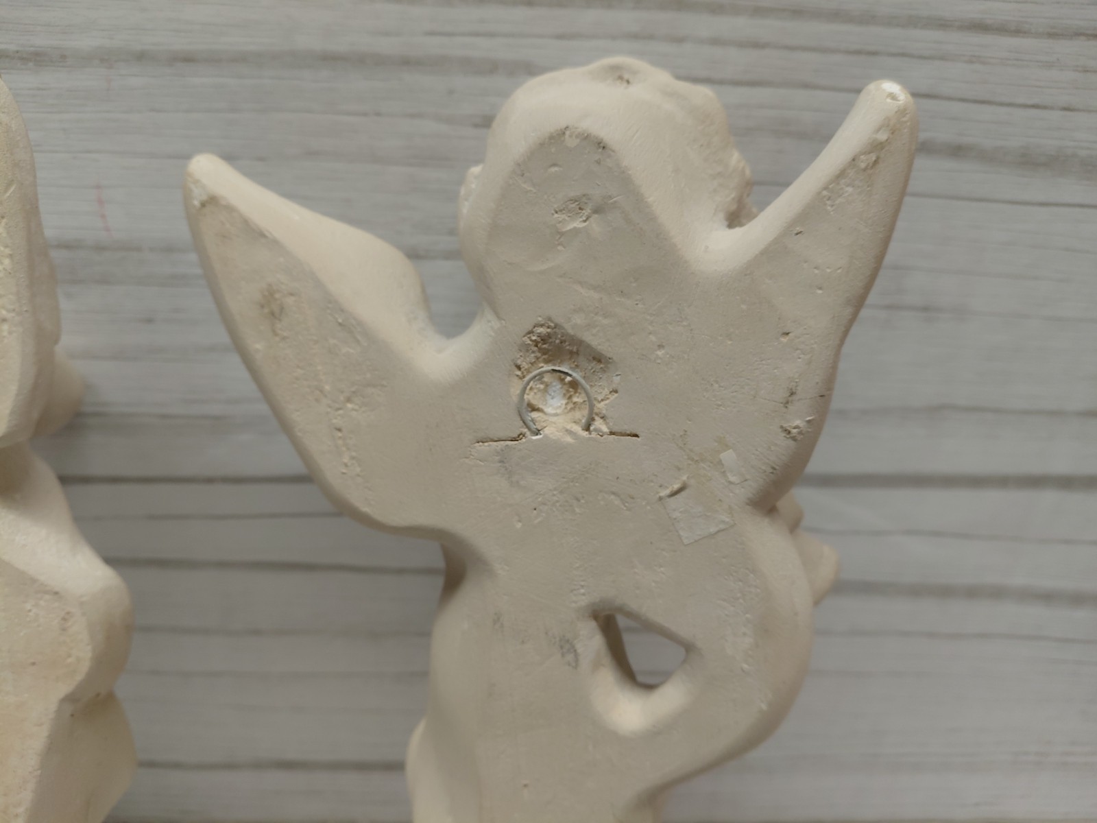 Chalkware Angel Cherub Wall Hanging Vintage Whimsical 10 In.
