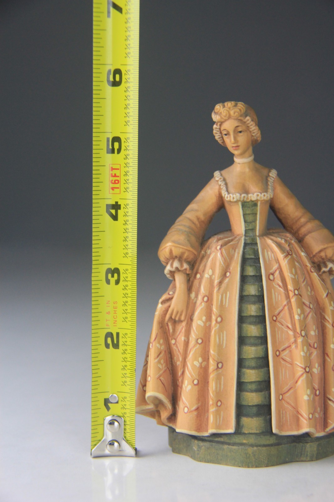 Anri Toriart 1950’s Wood Carved Renaissance Style Lady Statue 5.5″