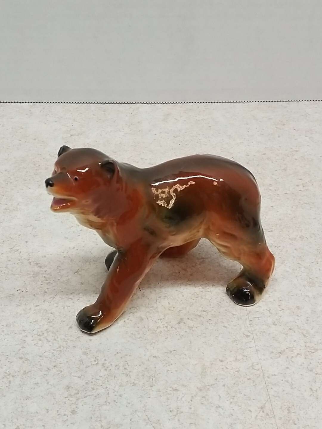 Vintage Porcelain Brown Bear Figurine 4 1/2″