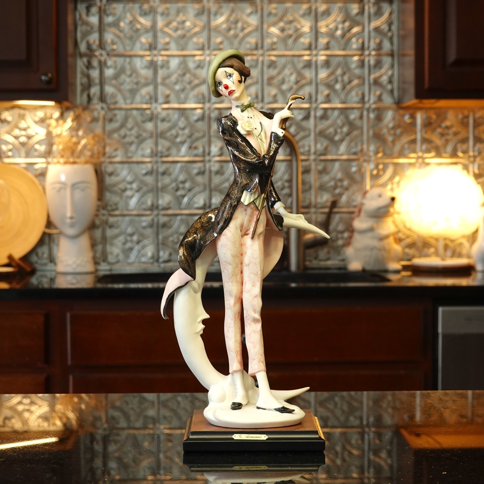 RARE Giuseppe Armani 742C Clown Lady Moon Figurine Statue LE #226/7500 w/BOX COA