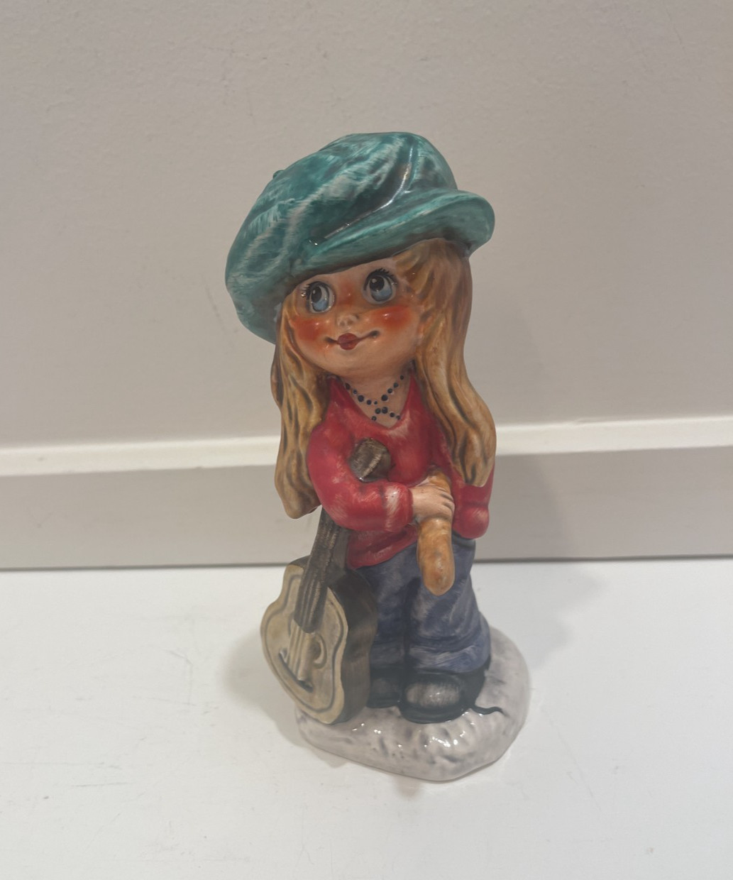 Goebel 1977 Children of Paris Figurine by Michel T Guitar #11025-14 Girl Guitar