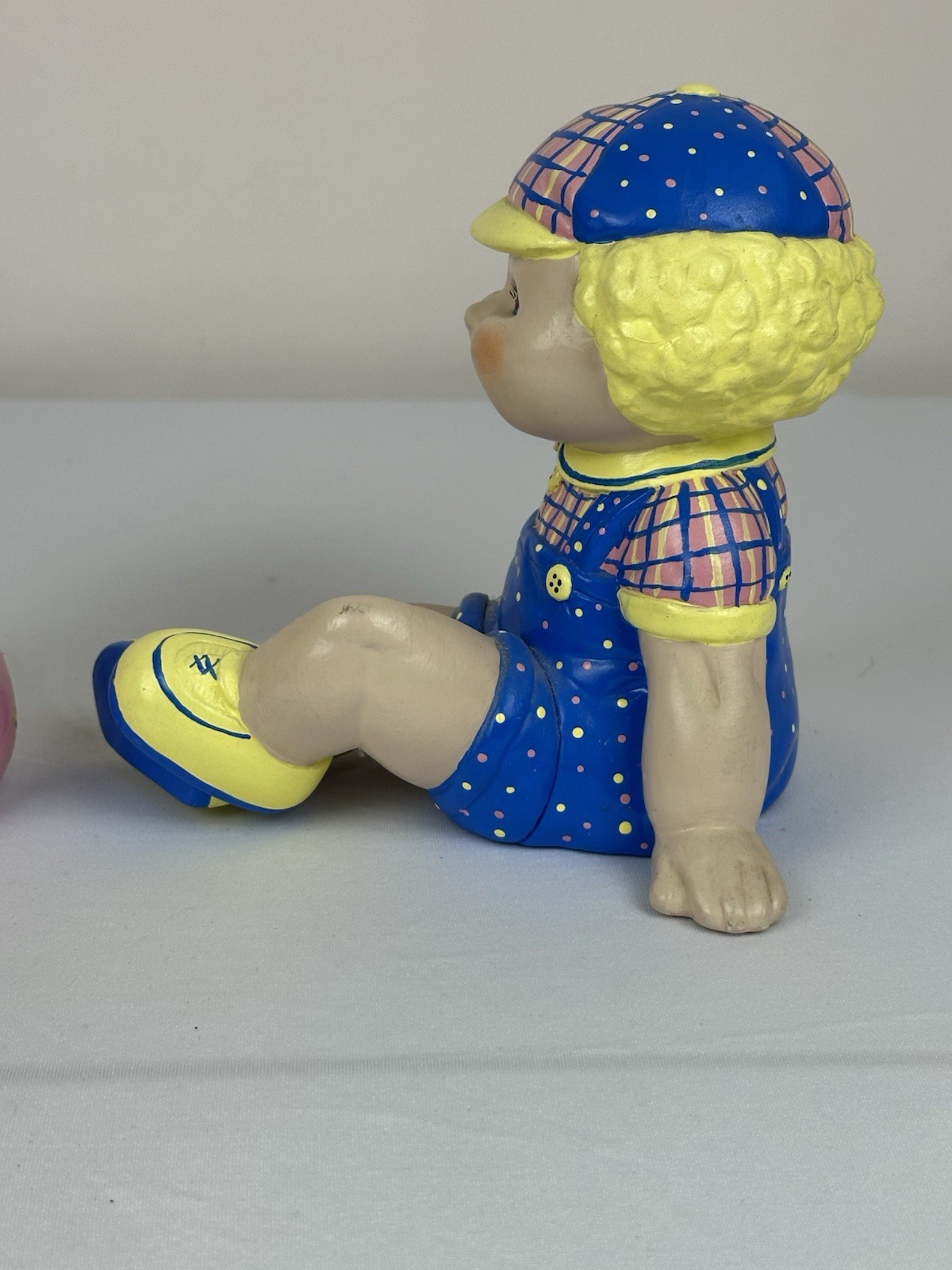 Vintage 1986 Cabbage Patch Style Scioto Mold Ceramic Boy Girl Figurines Signed