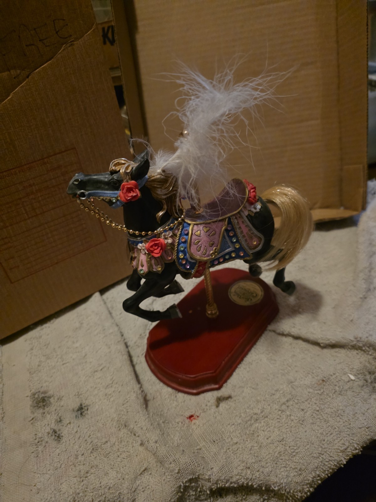 SHELDON VAUGHN ONCE UPON A CAROUSEL “Midnight Racer” HORSE LIMITED EDITION 5,000