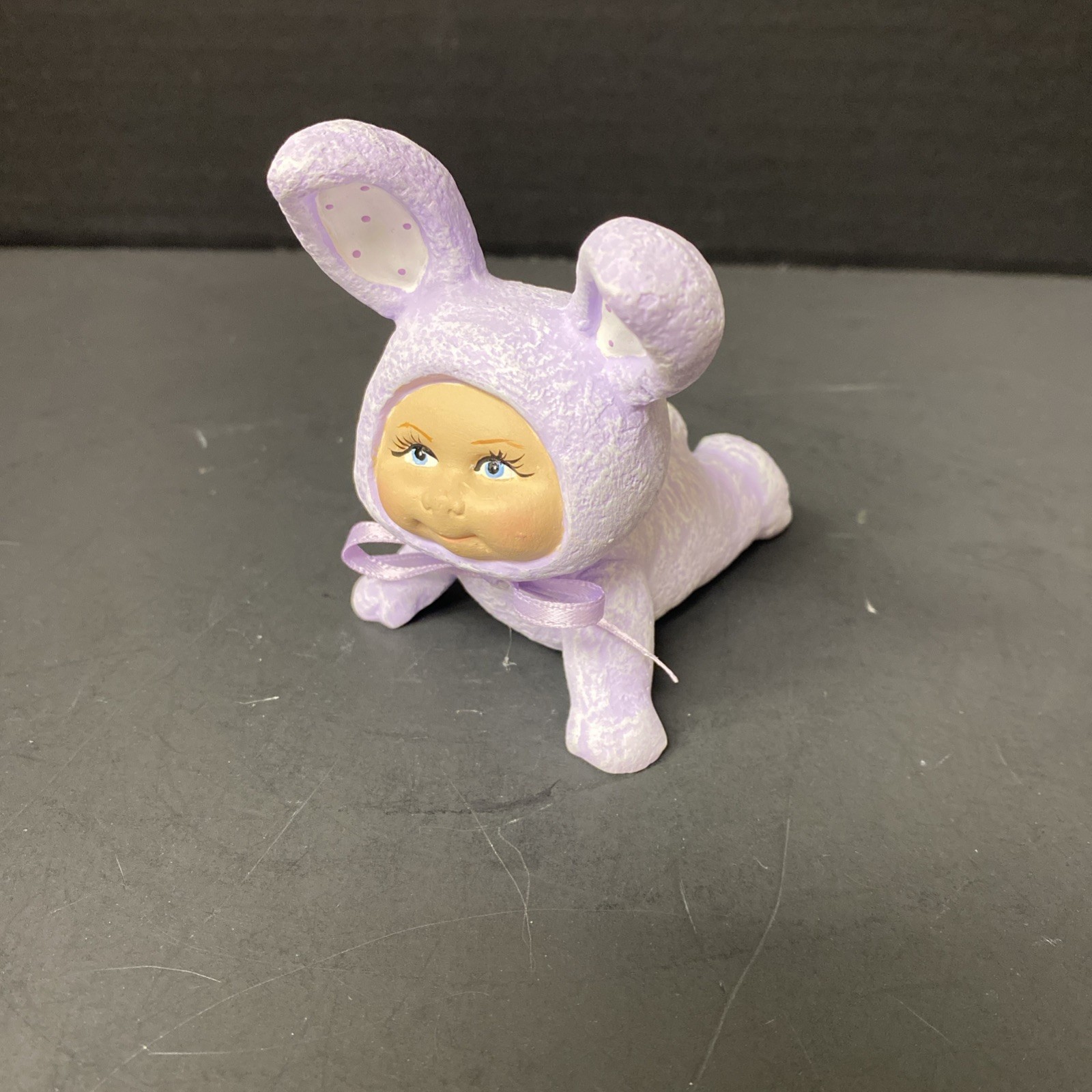 Scioto Ceramic Orphan Bunny Kid Crawling Handpainted Baby Figurine
