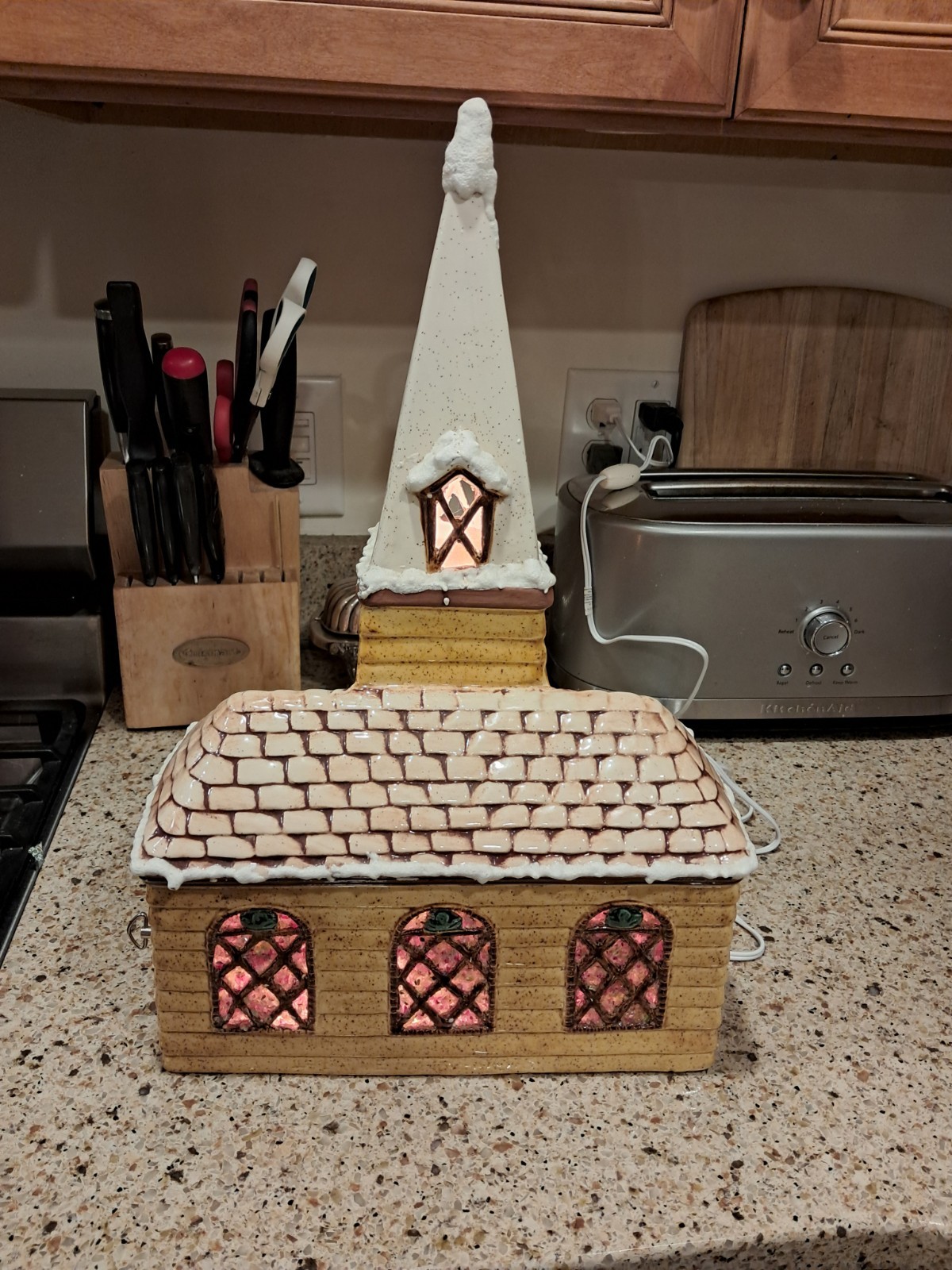 VTG Le Fauve Mold Ceramic Christmas Church Stained Glass Hobbyist Holiday Decor