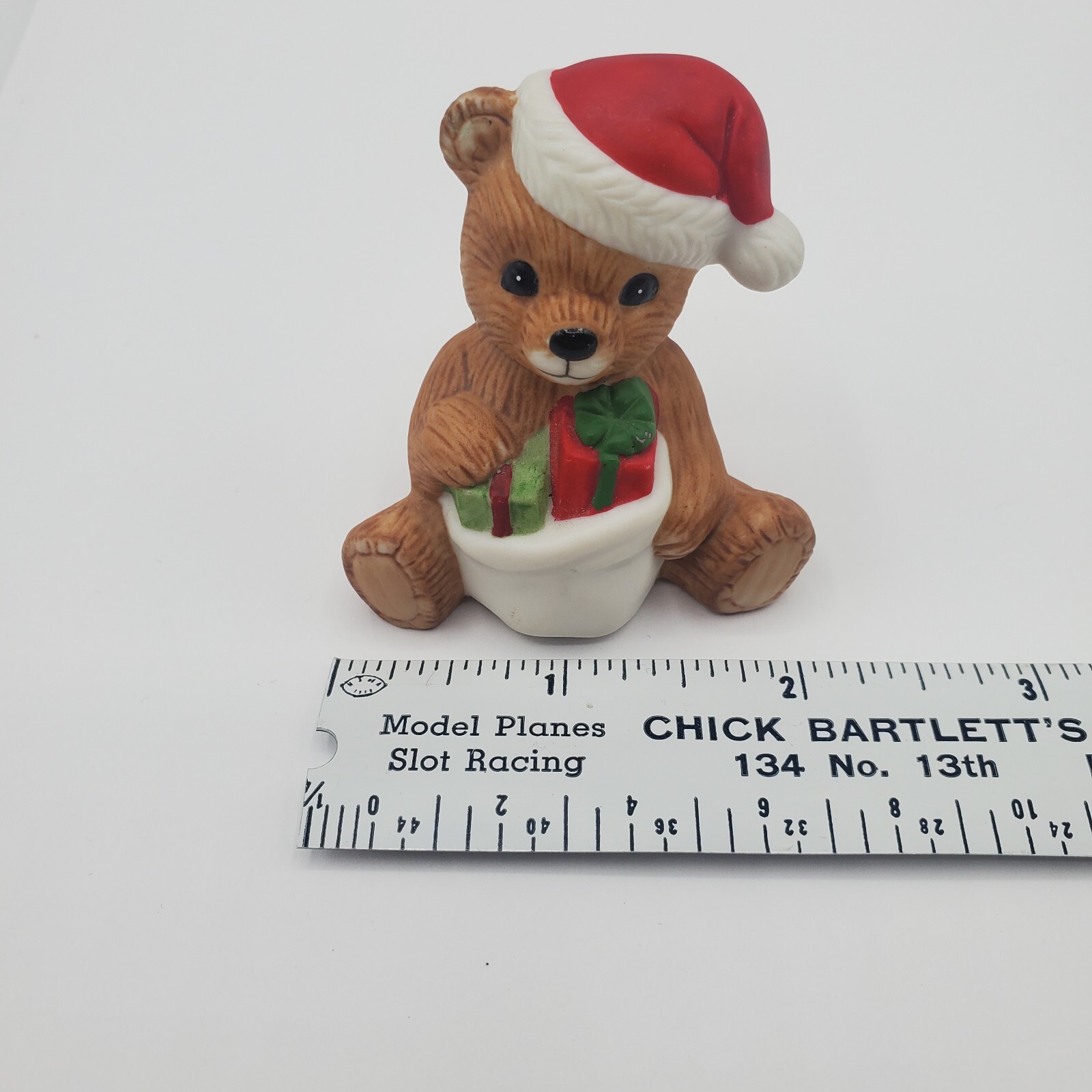 Homco Teddy Bear of the Month DECEMBER 1413 Miniature Figurine Christmas Santa