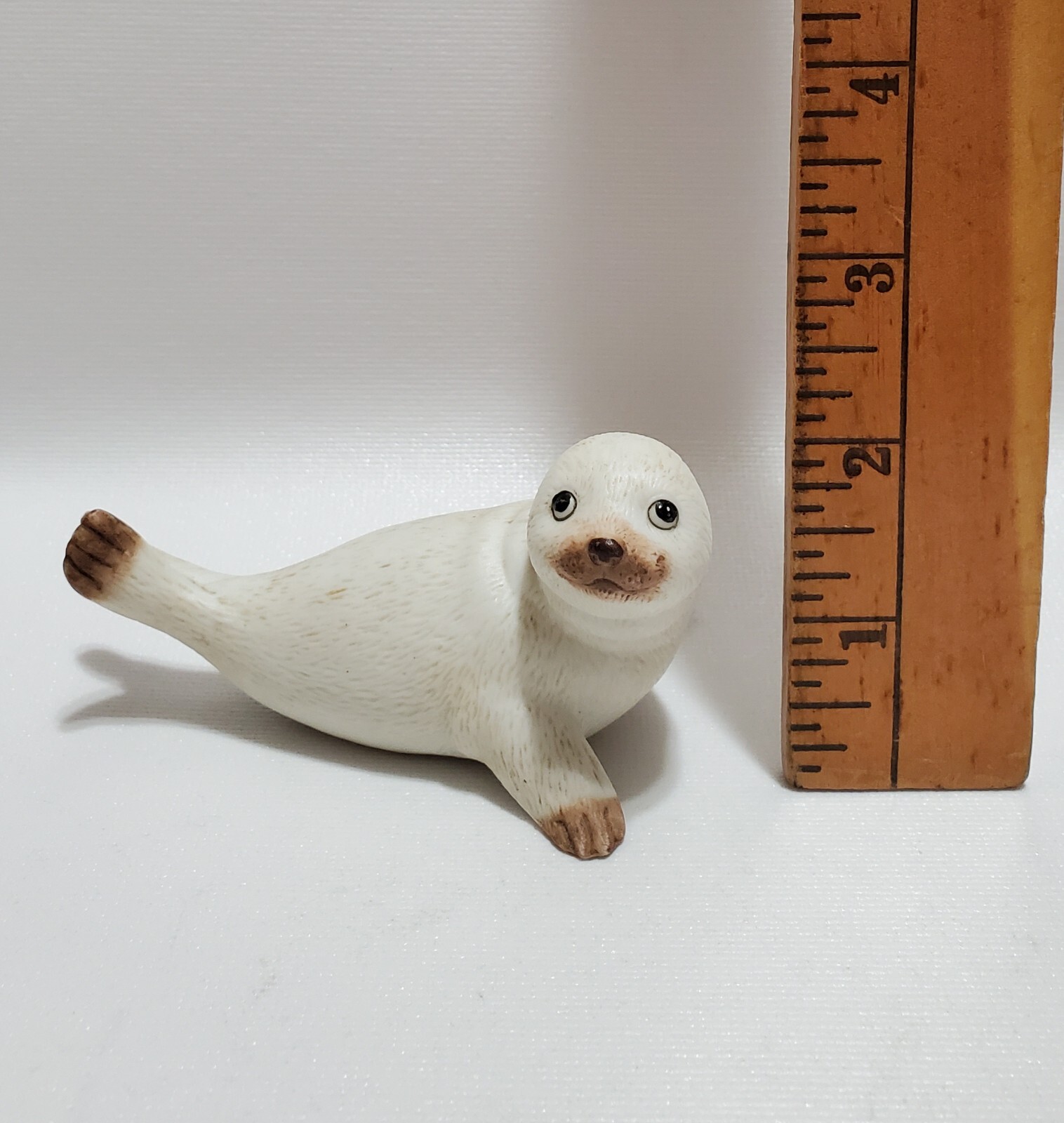 Vintage Homco Harp Seal Pup Figurine, Hand-Painted Matte Ceramic, #1439, Taiwan