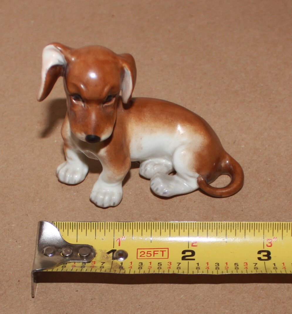 Antique Augarten Wien Porcelain Figurine Dachshund Dog 1671 Hund Dackel Austria