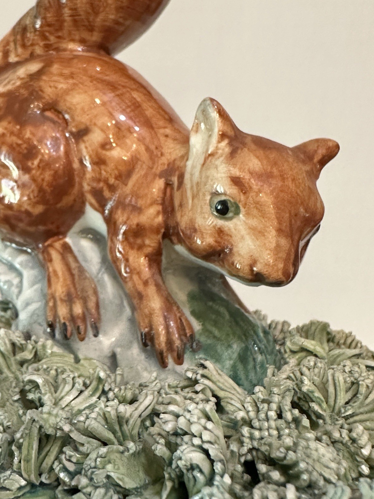 VTG NICE! Porcelain Squirrels handmade in Italy Fall Trinket Container Decor