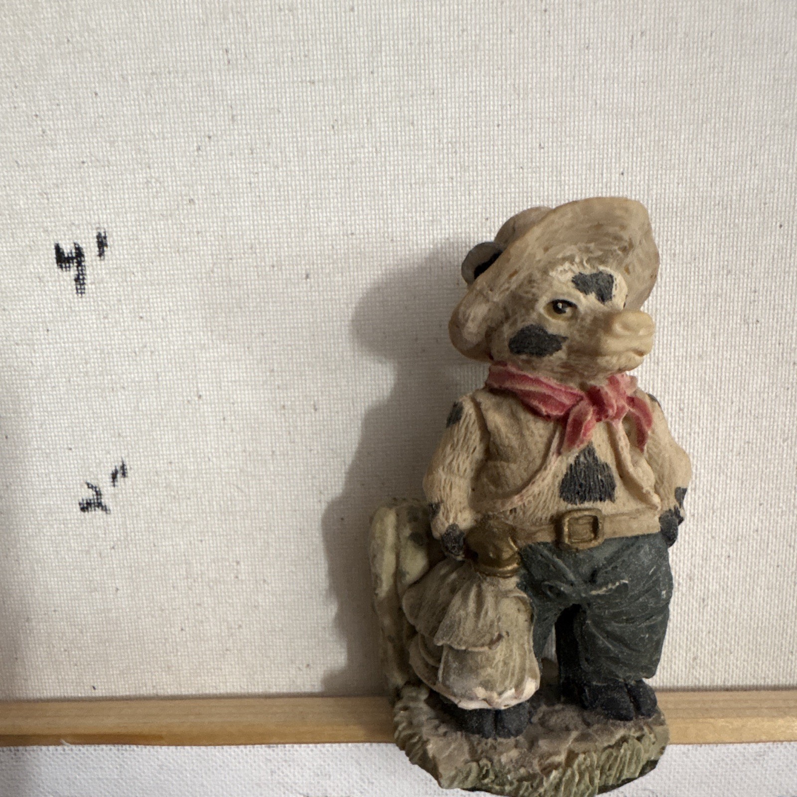 Painted Resin Dog Figurine Sculpture, Beige/Brown/Blue/Red, Small, Any Room