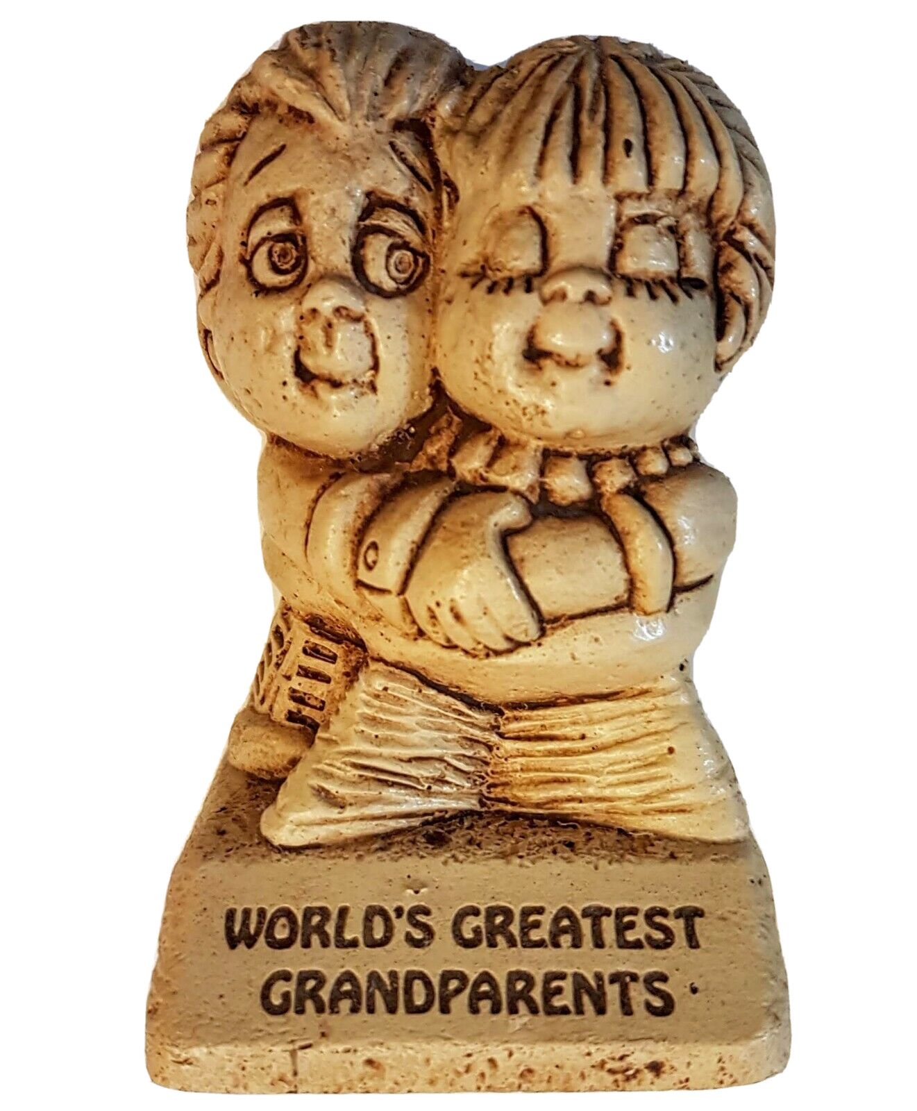 Paula Statue Figurine W-572 Worlds Greatest Grandparents Statue VTG Plastic 1979