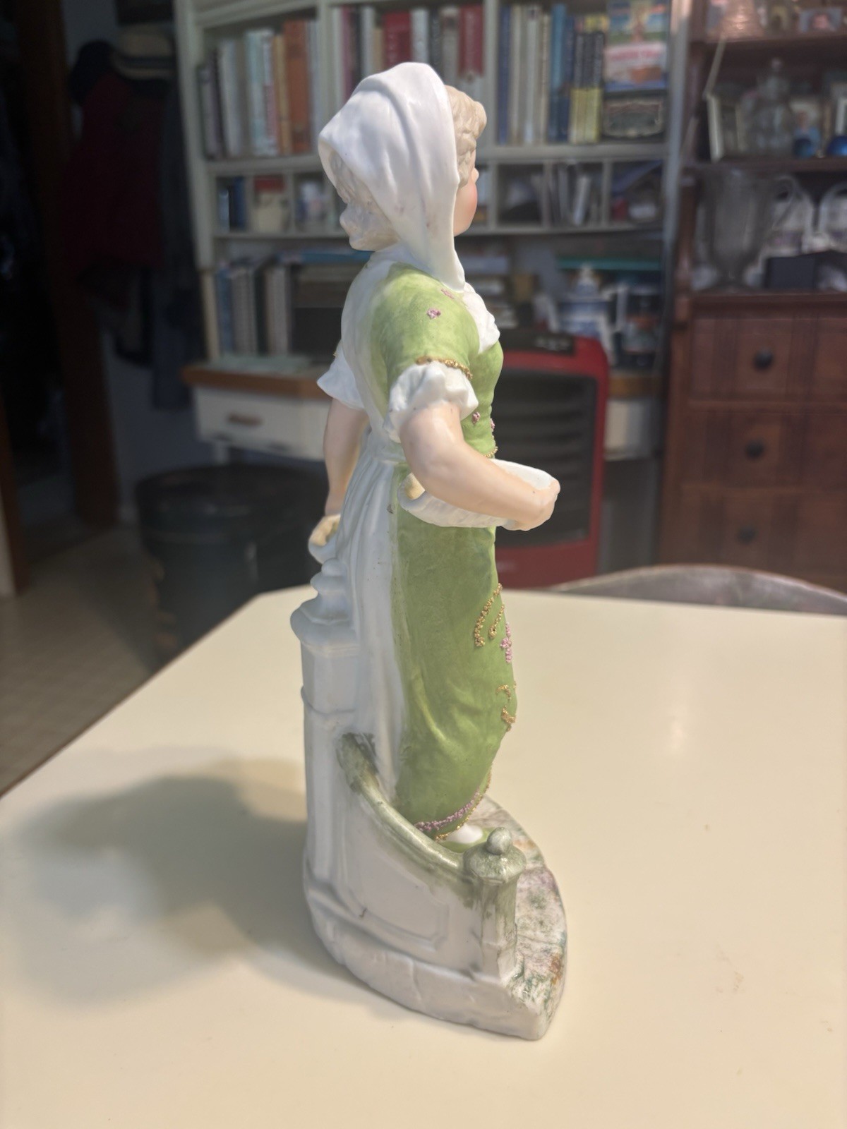 Gebruder Heubach Germany 11” Girl Baskets Apple RARE “37” Victorian