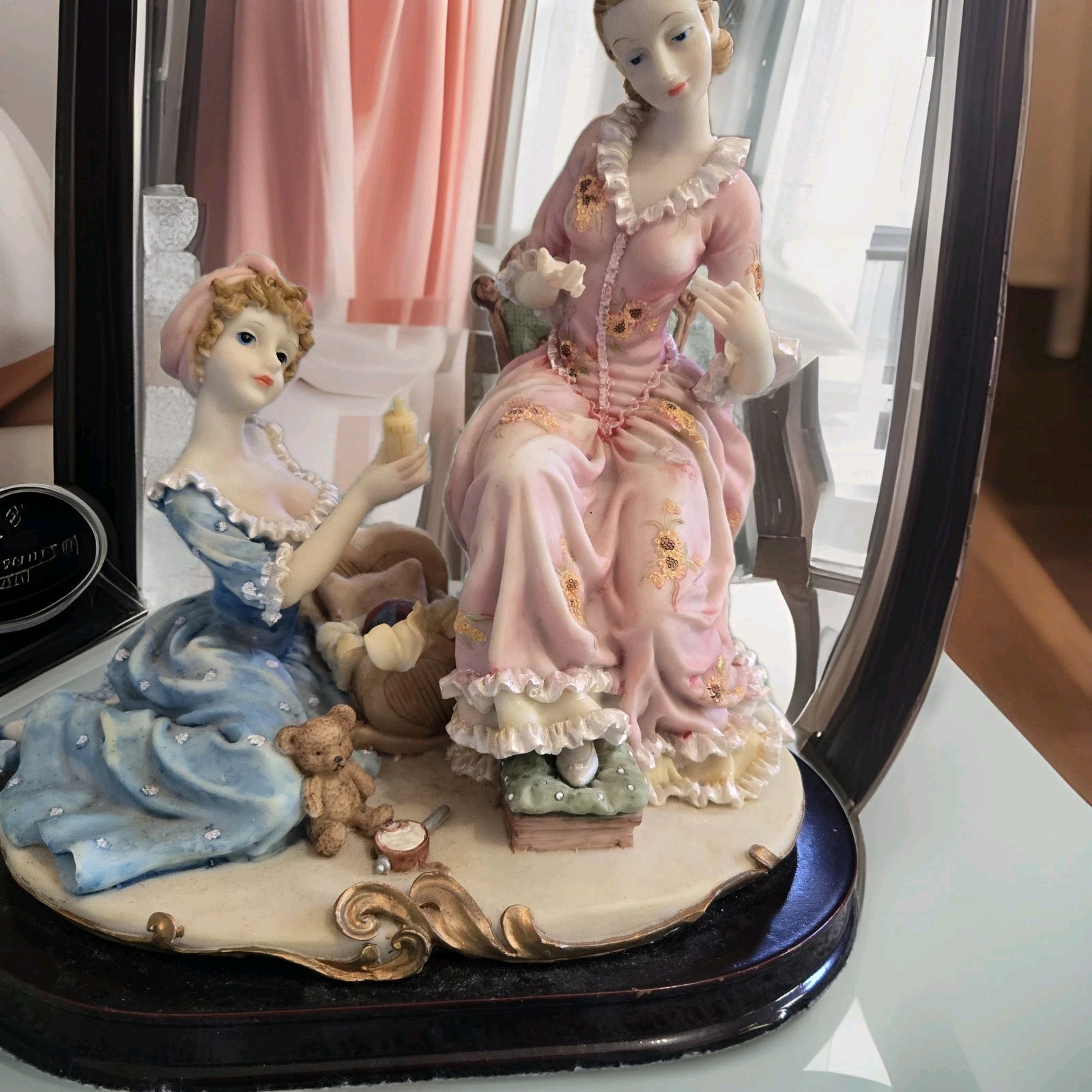 Vintage Victorian Figurine 2 Women Nursery, missing a piece? IMontifiori??