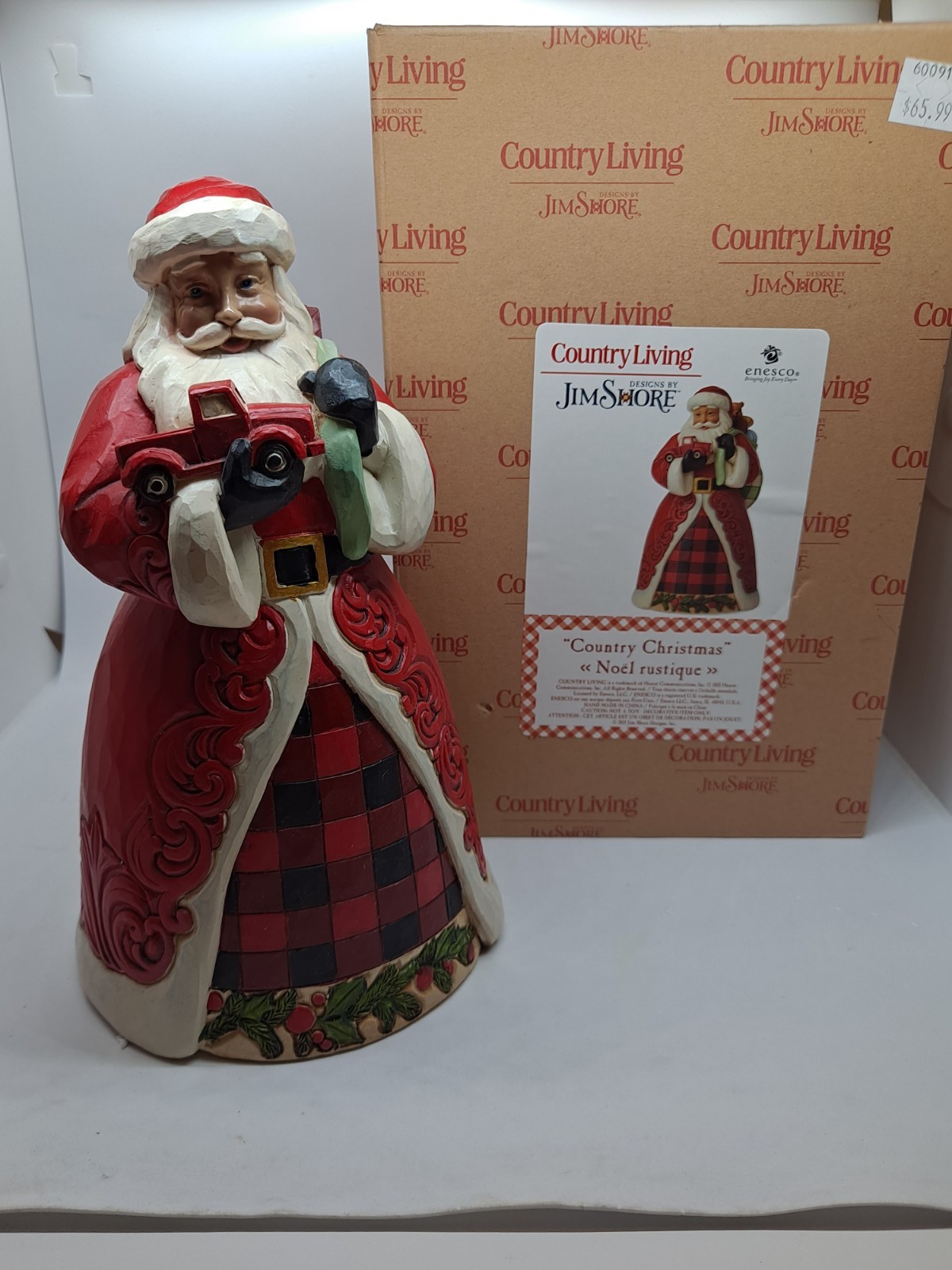 Enesco Jim Shore Country Living Christmas Santa Holding Red Truck #6009123