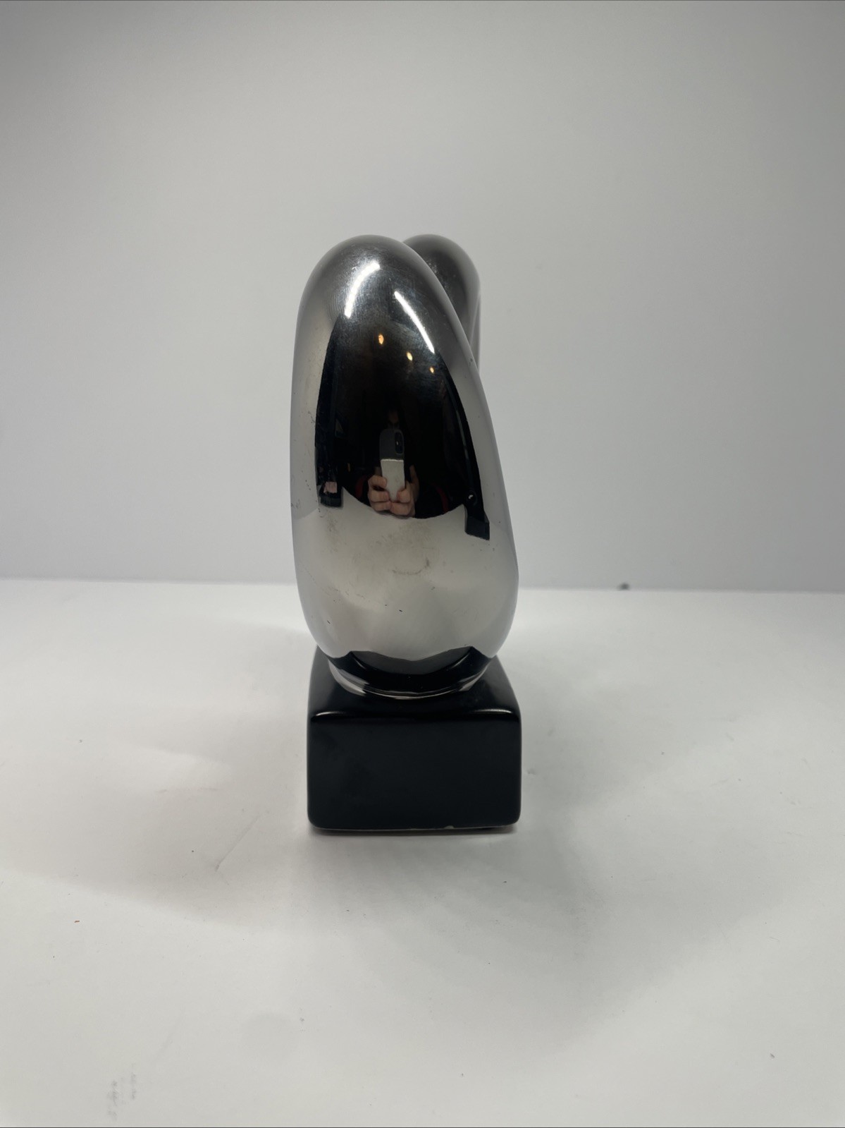 Scented Chrome Heart Metal Sculpture Silver Tone Love Art Ceramic