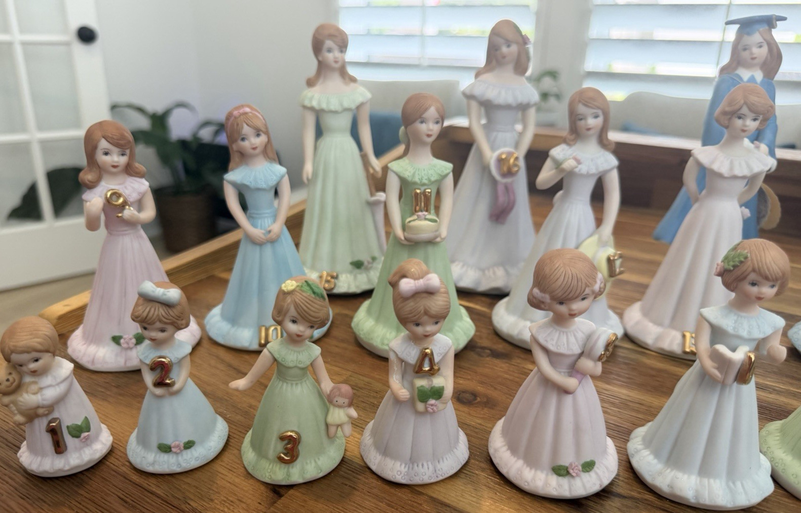 GROWING UP GIRLS Enesco Birthday Dolls Years One Through Sixteen Graduation 1-16