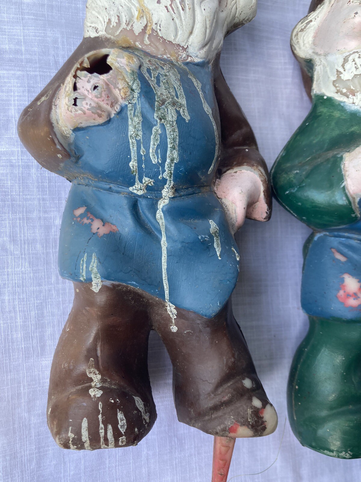 Vintage Vtg Garden Gnomes (2) Blow Mold 1980s 1970s 1960s