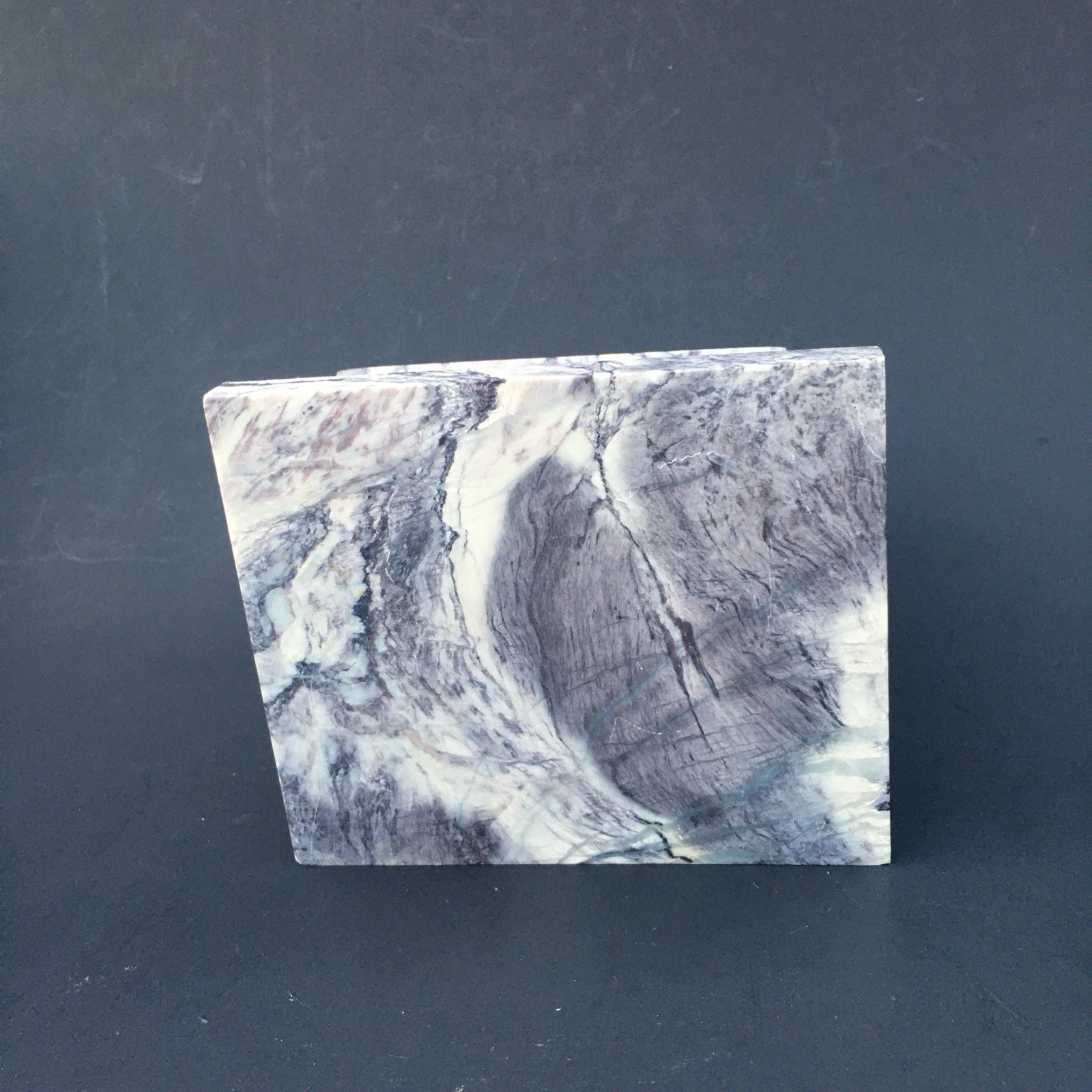 Hand-Carved marble Stone Church Figurine 5” Gray Marble