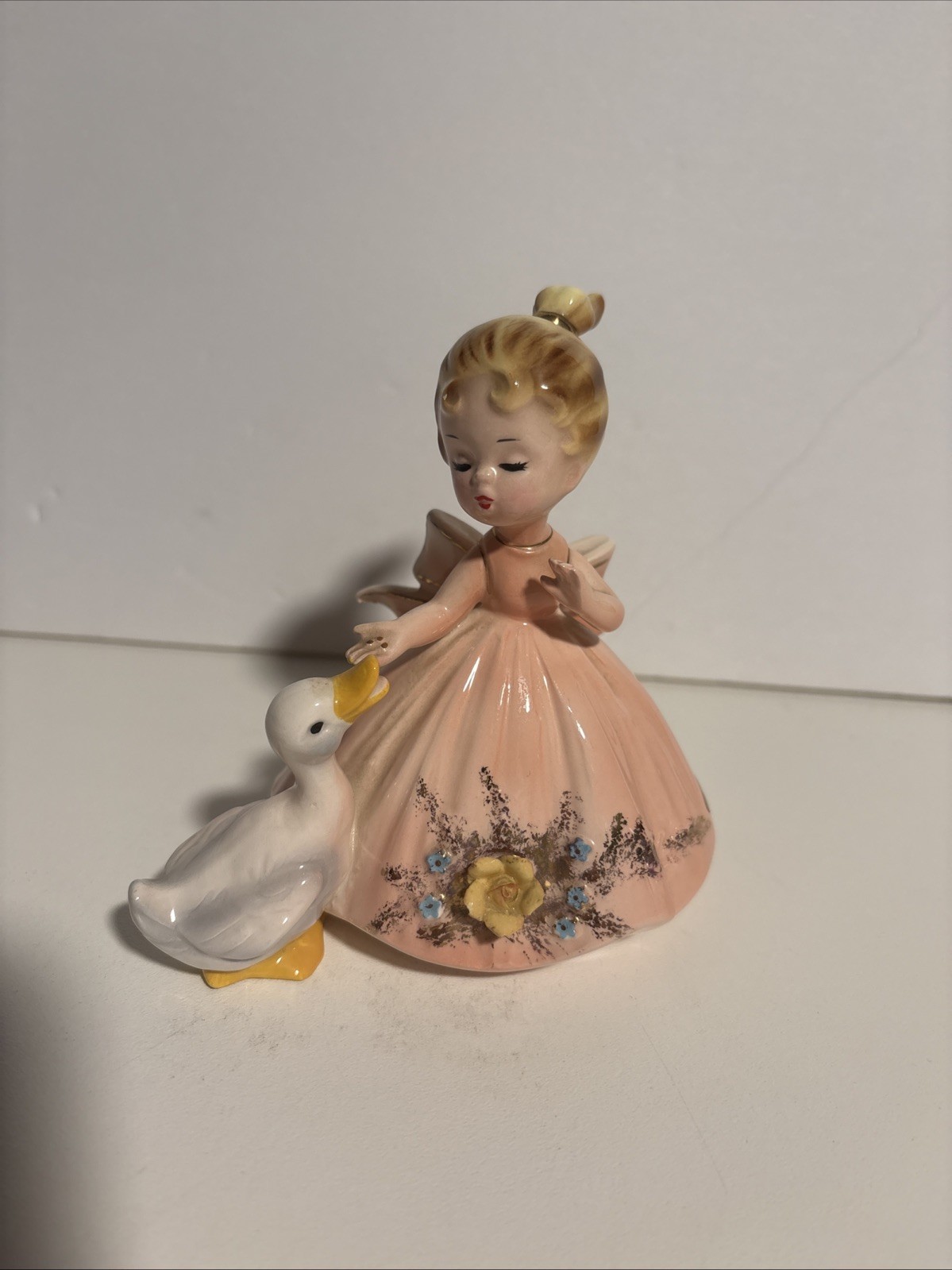 Josef Originals Farmers Little Daughter with goose Figurine EXC
