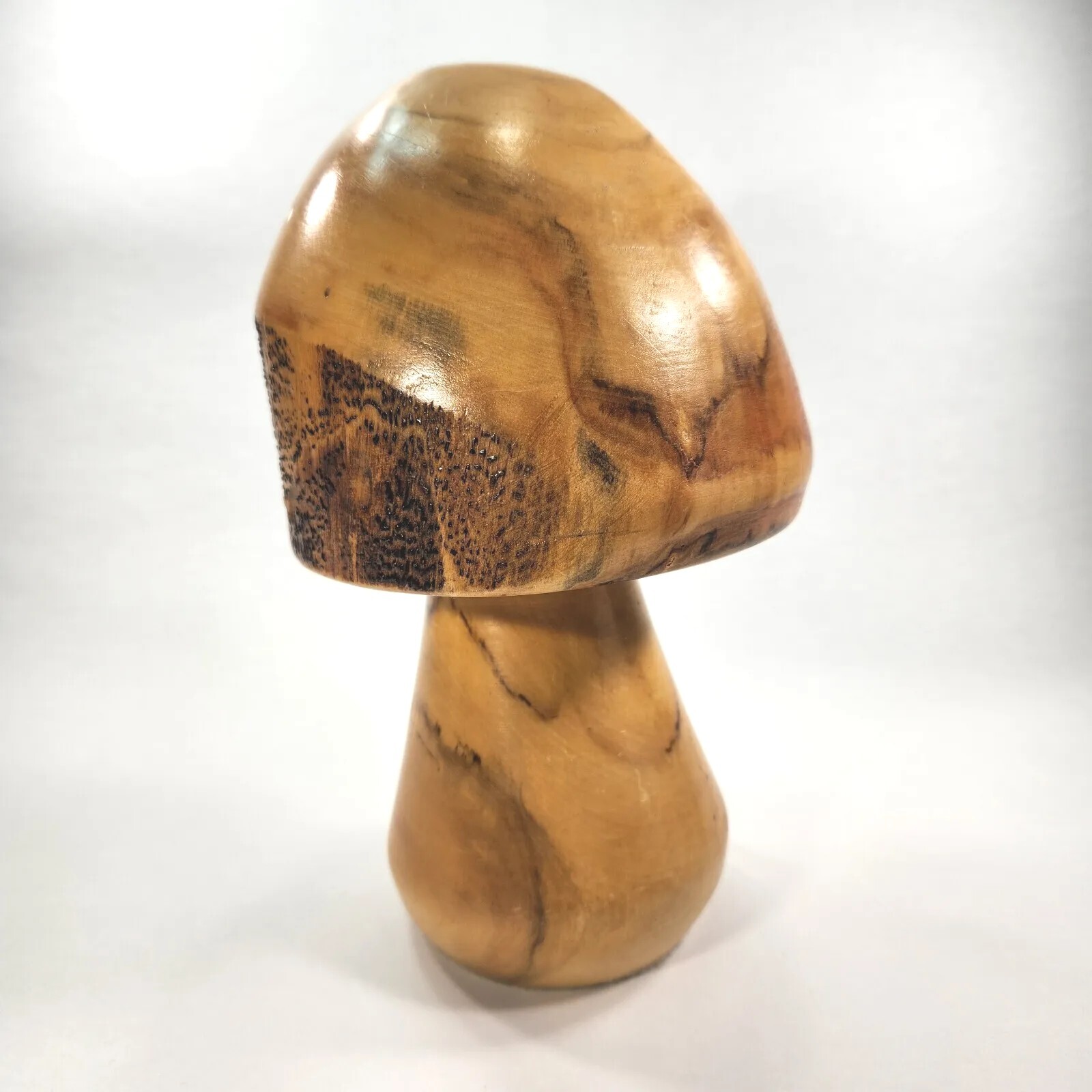 Hand Carved Wood Mushroom Toadstool Sculpture Decoration