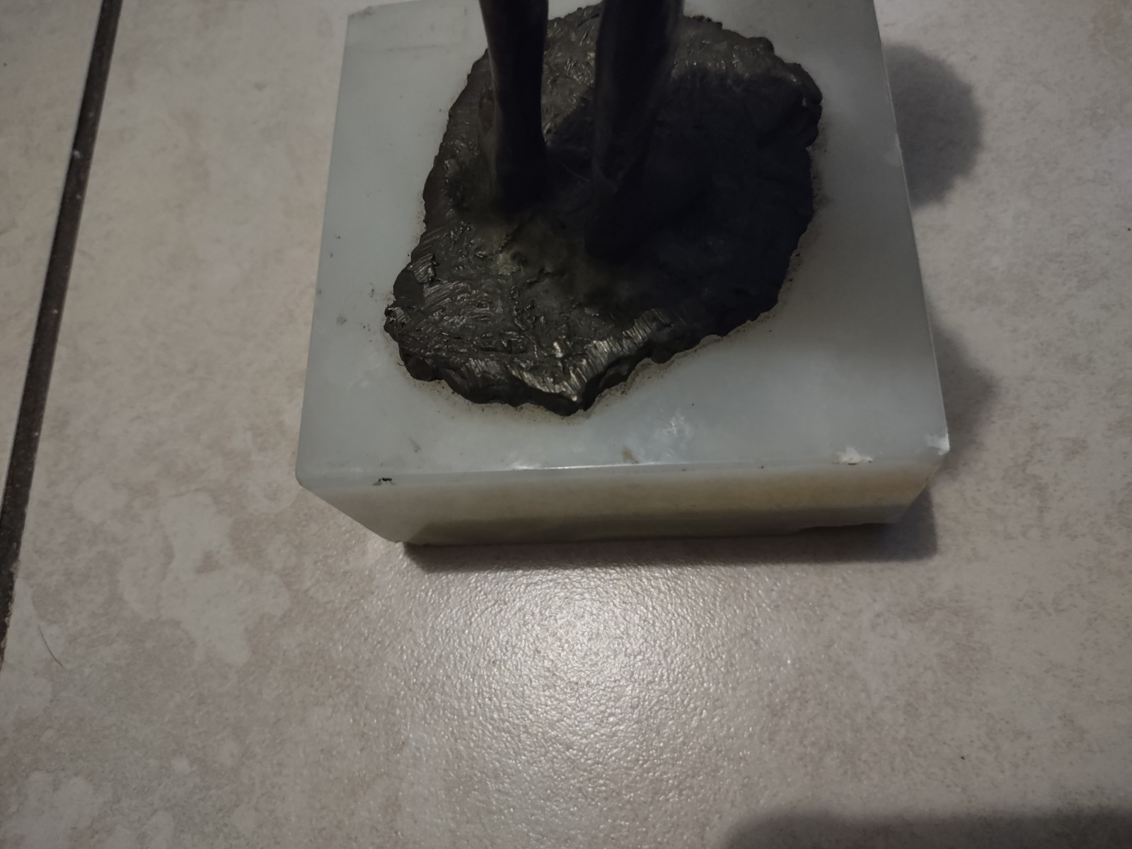 Early 1900’s Bronze Statue of Girl Holding a Basket, Marble Base