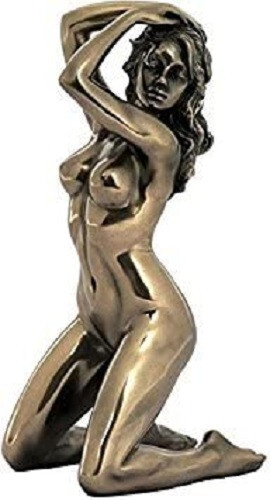 7.13 Inch Nude Female Statue with Hands on Hair Sculpture Gift Boxed