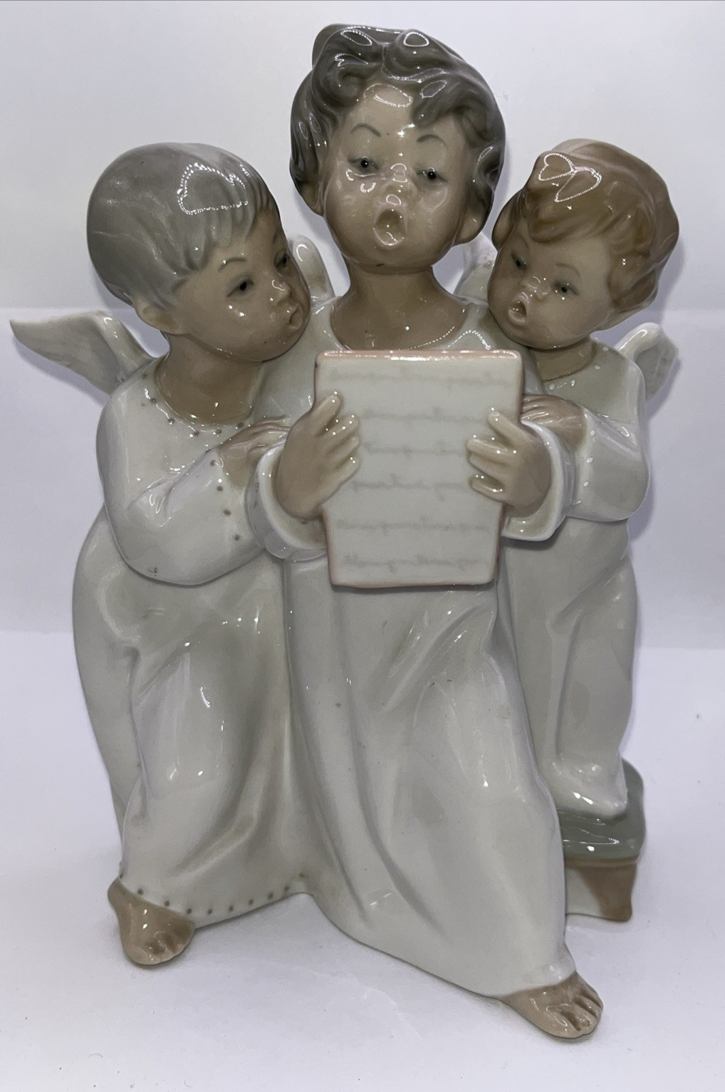 Vintage Lladro Three Angel Choir Boys Singing Porcelain 1977 Figurine 4542