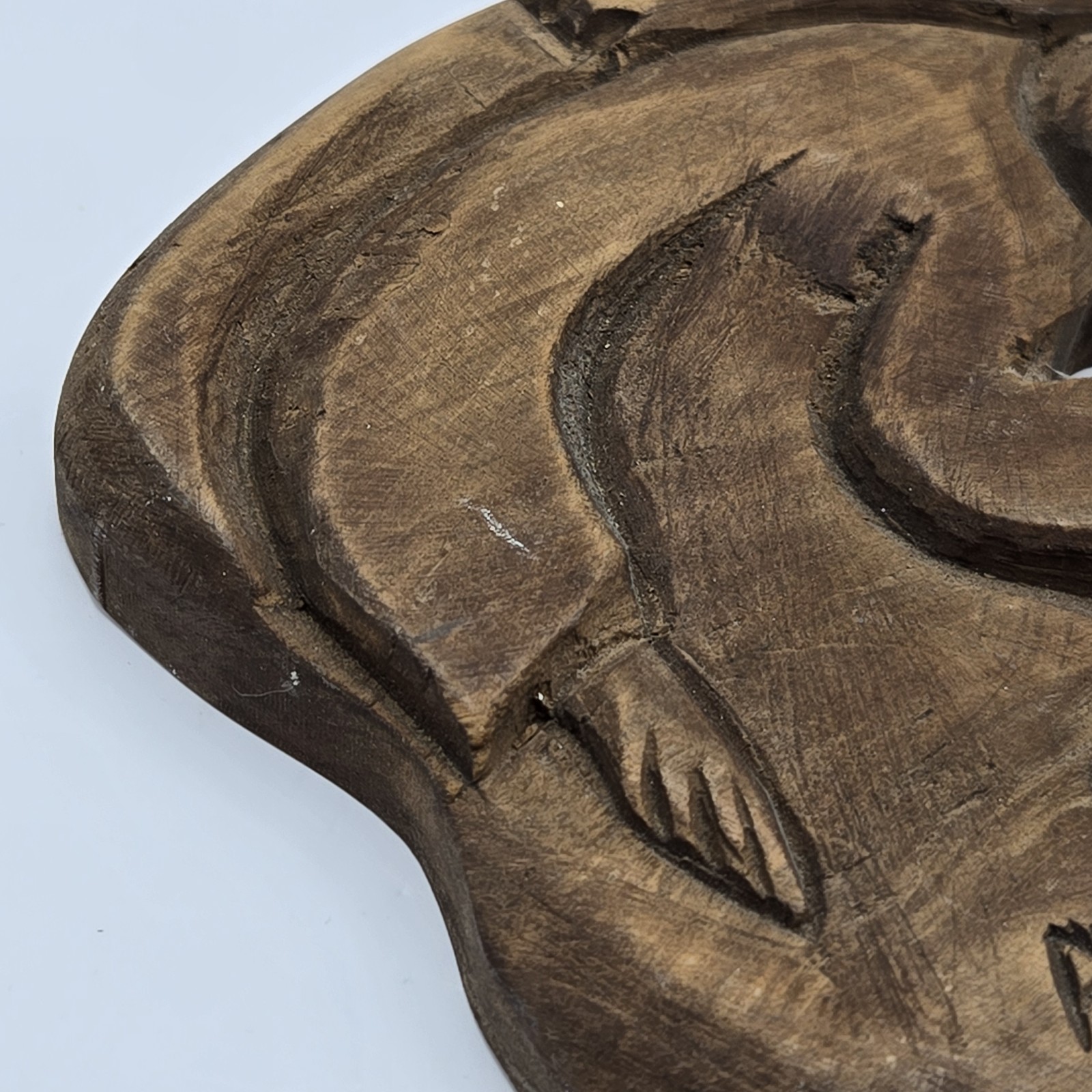 Protected Home Handcarved Solid Wooden Statue Wall Folk Art Romania 10.5″H