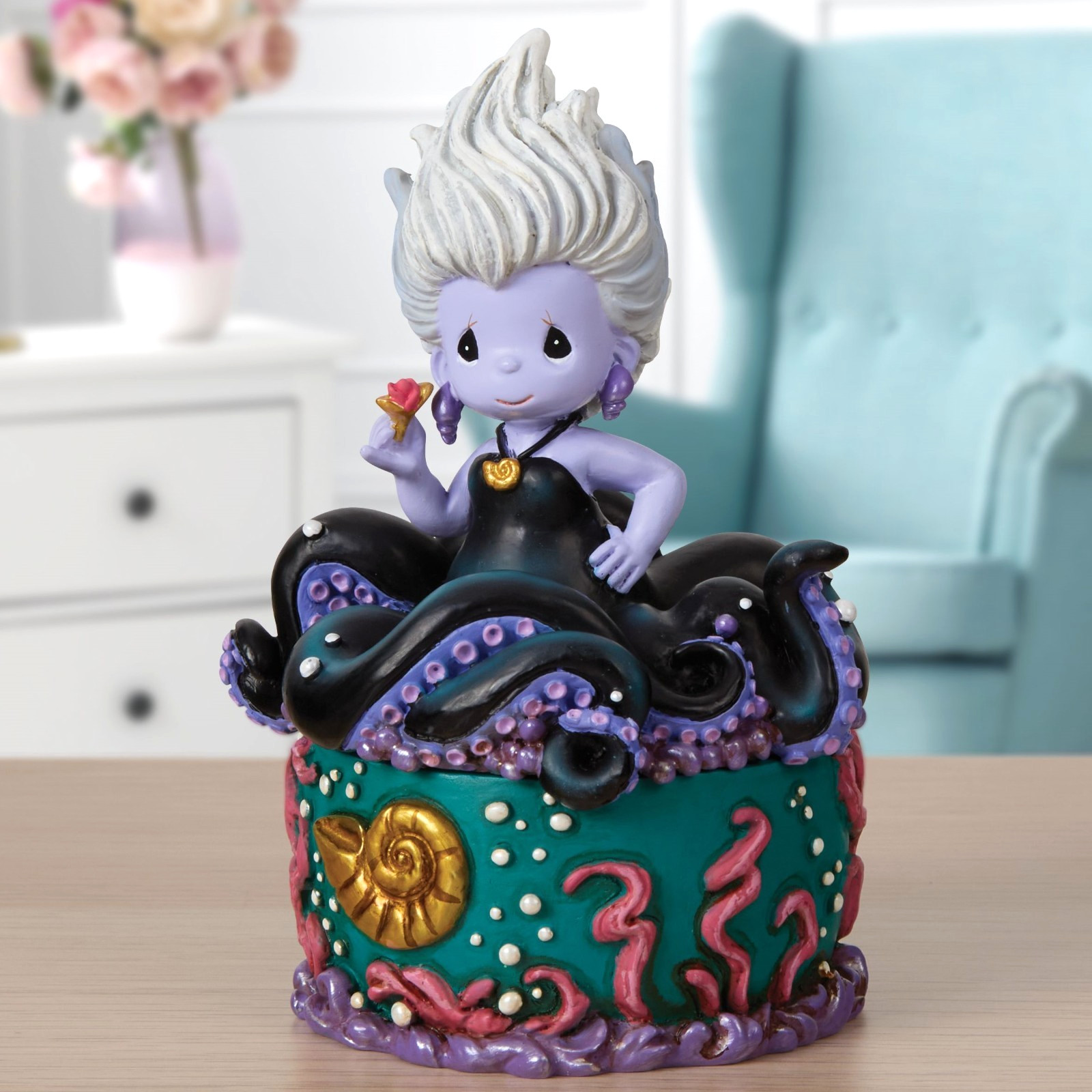 ❦ New PRECIOUS MOMENTS DISNEY Trinket Box URSULA Little Mermaid Villain Figurine
