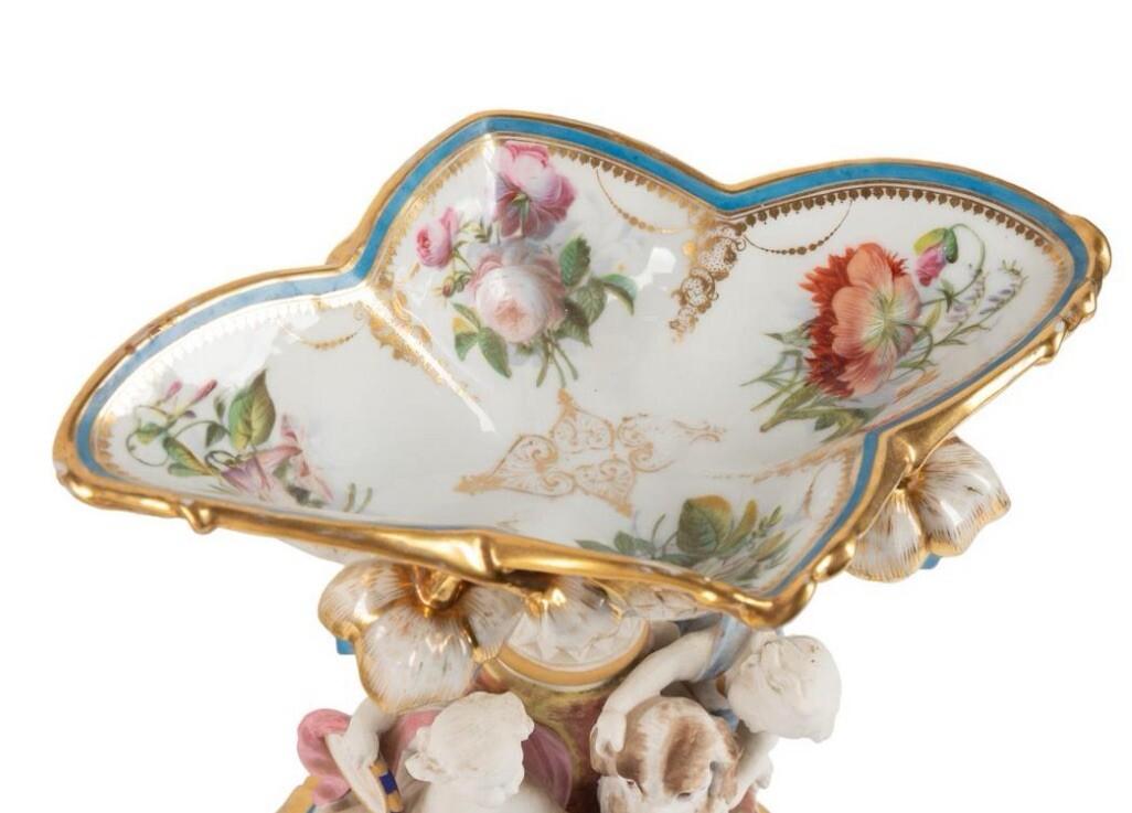 Cherub Porcelain Compotes , 19TH Century -Antique Compotes