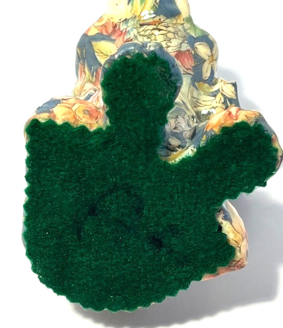 Porcelain Floral Pattern Decoupage Baby Elephant Figurine Cute & Whimsical