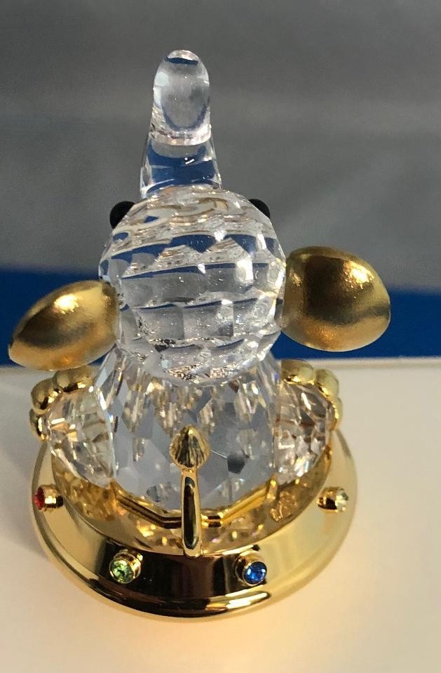 SWAROVSKI CRYSTAL MEMORIES GOLD TOY ELEPHANT, #253446, RETIRED, NEW IN BOX