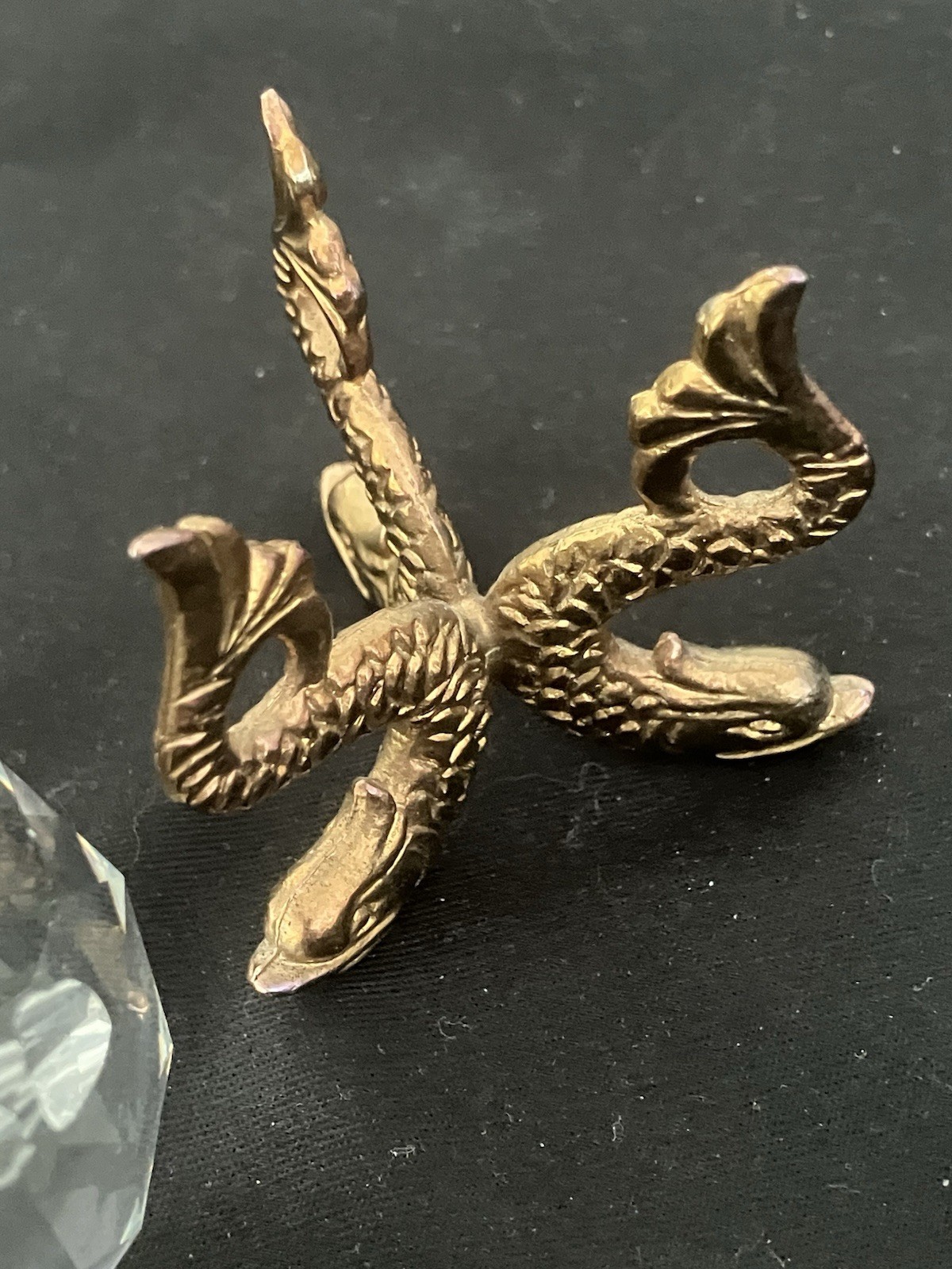 Vintage Swarovski crystal ball 1.5 inch diameter On Gold Mariner’s Stand UNIQUE
