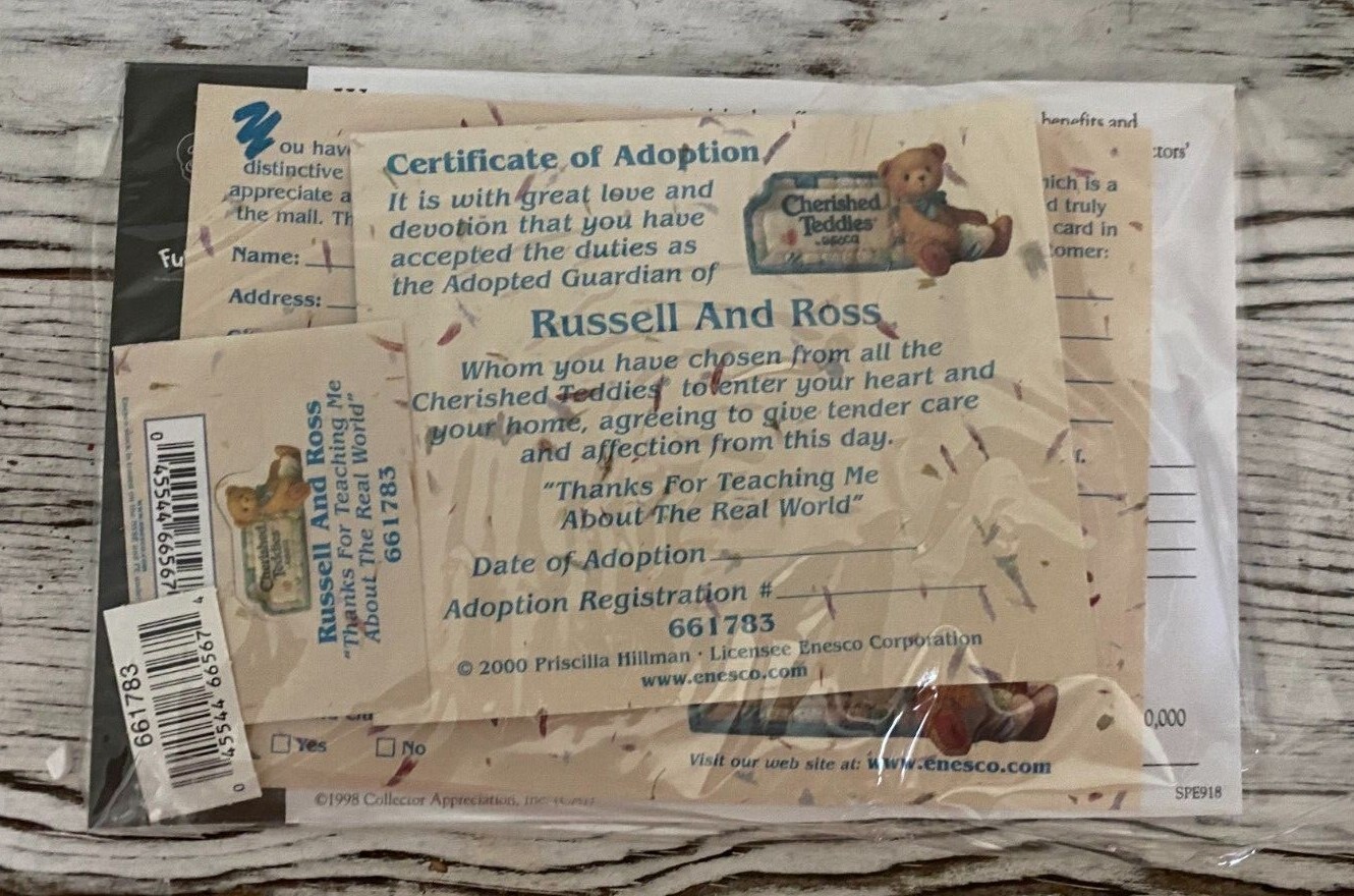 Cherished Teddies Russell & Ross Thanks for Teaching Me Real World Ships Free