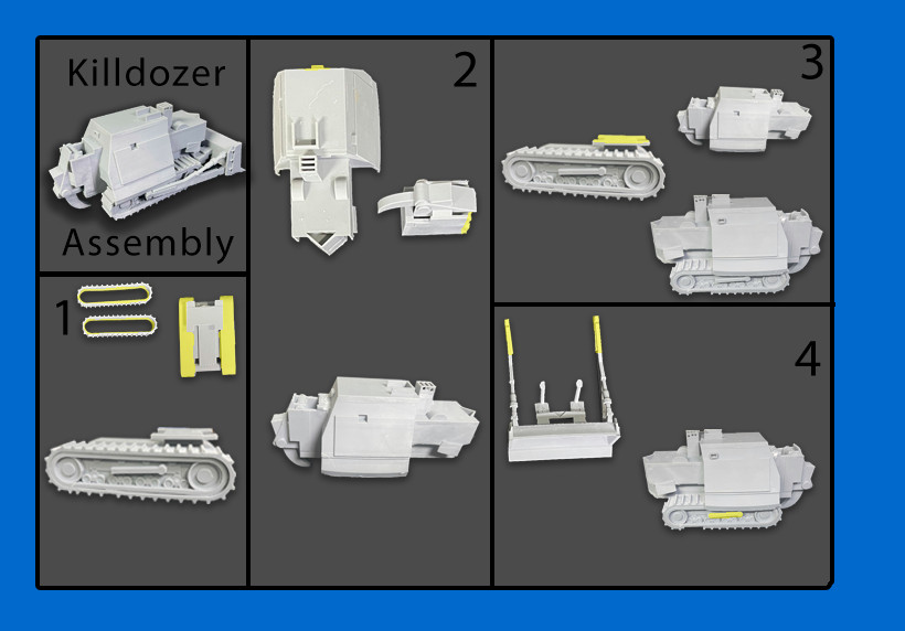 Hand Painted Killdozer 7″ Length Resin Model