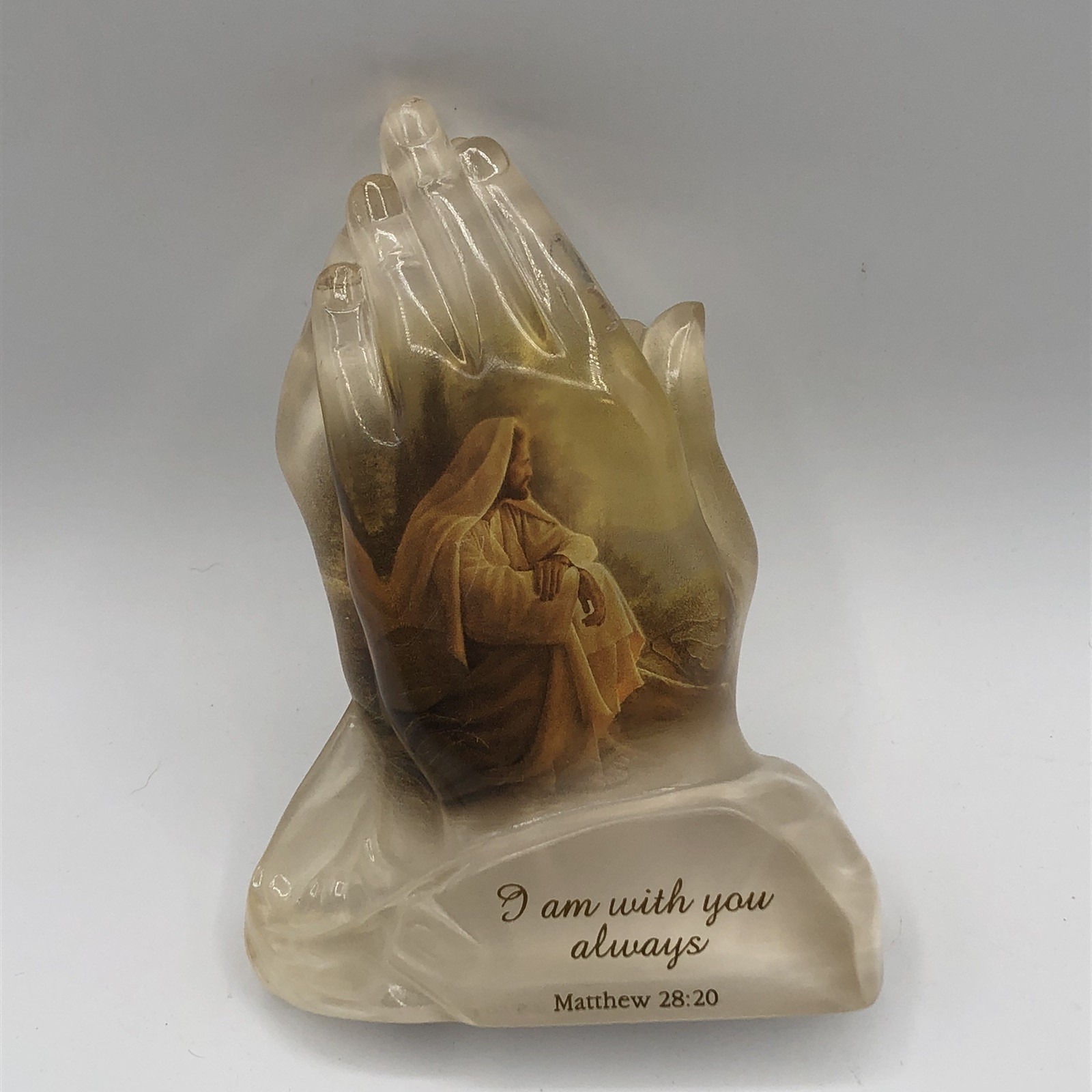 Bradford Exchange Acrylic Praying Hands I Am With You Bible Verse Religious Gift