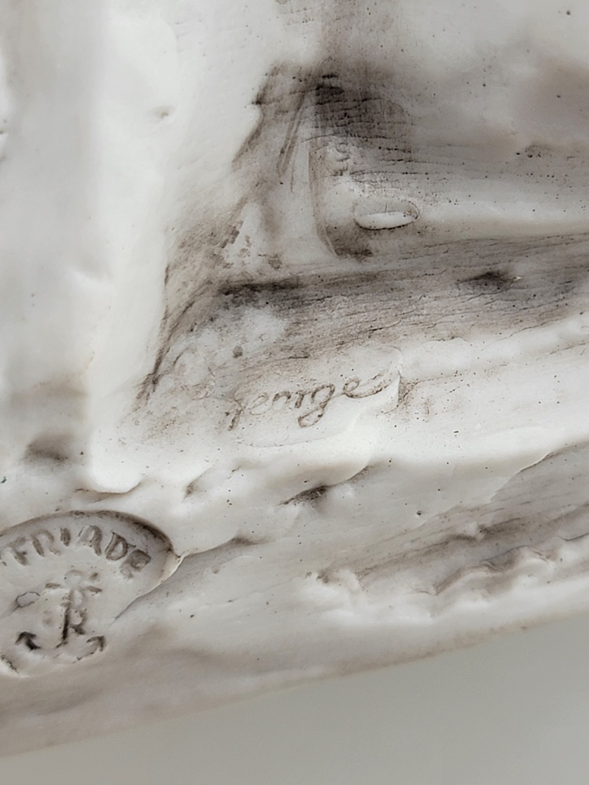 Capodimonte Benacchio Triade La Pietat De Michelangelo porcelain statue Signed.