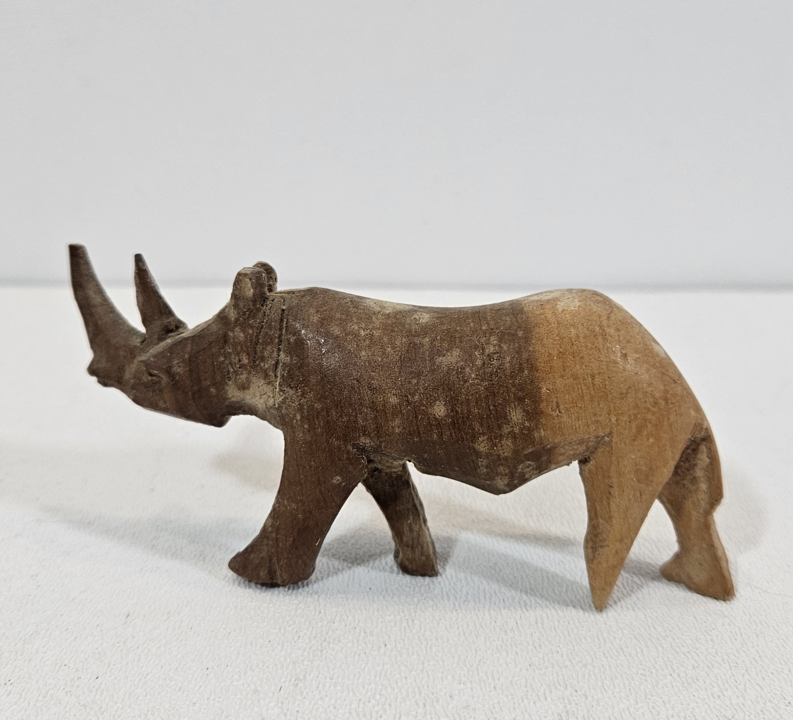 Vintage Hand Carved Wooden African Figurines Safari Animal LOT Of 4 SMALL 3 Inch