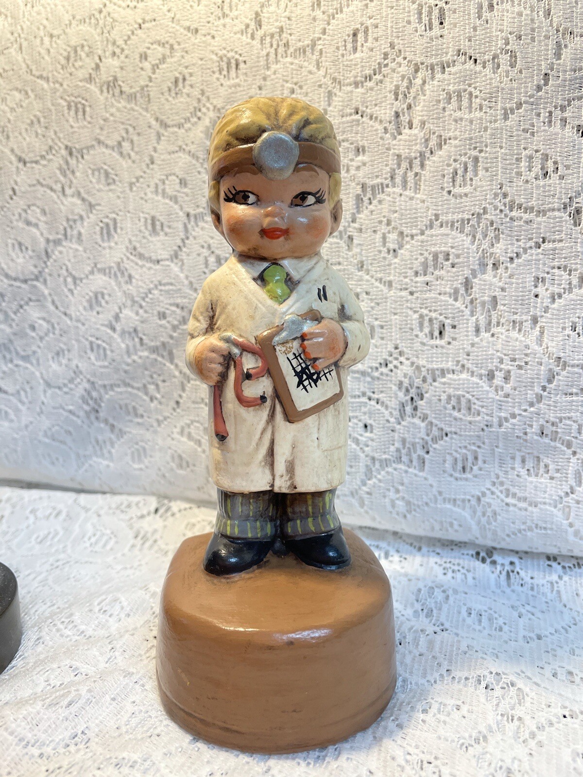 Vintage Figurine 1973 Doctor Is Ready. Ceramic Chrome Inc Circa 1973. 6 Inches