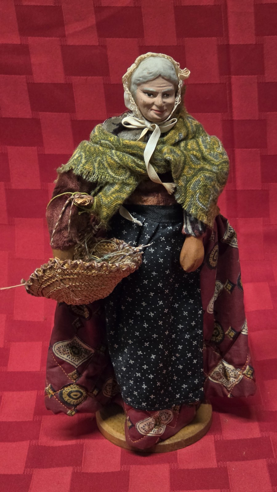 VINTAGE French Santon De Provence Figurine Folk Art Woman 10″ Made In France
