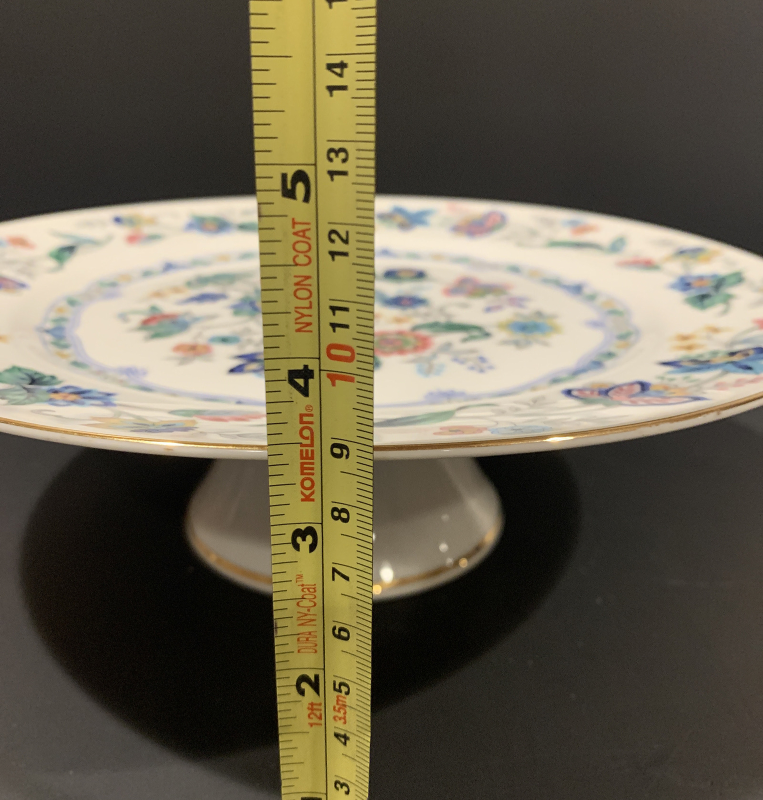Porcelain Cake Pedestal Stand with Server – Gold Trimmed ~ ANDREA BY SADEK