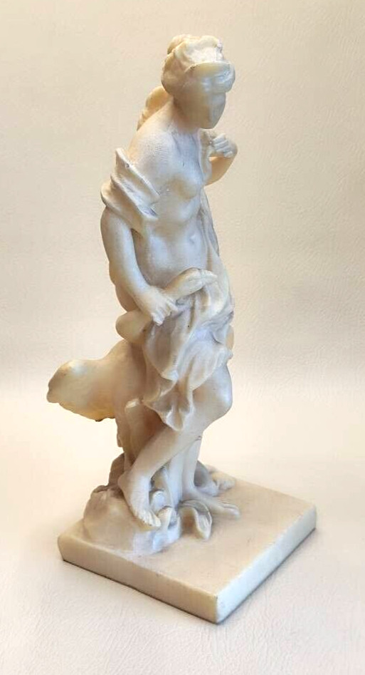 Lady girl with a swan bird USSR Russian resin figurine