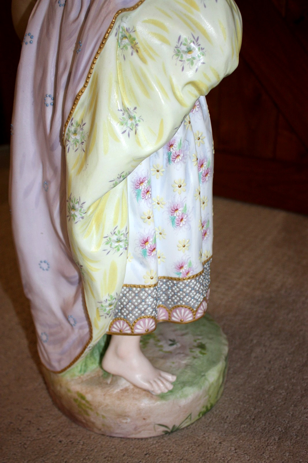Vion & Baury Antique French Bisque Porcelain Large Statue Set Woman & Man EUC