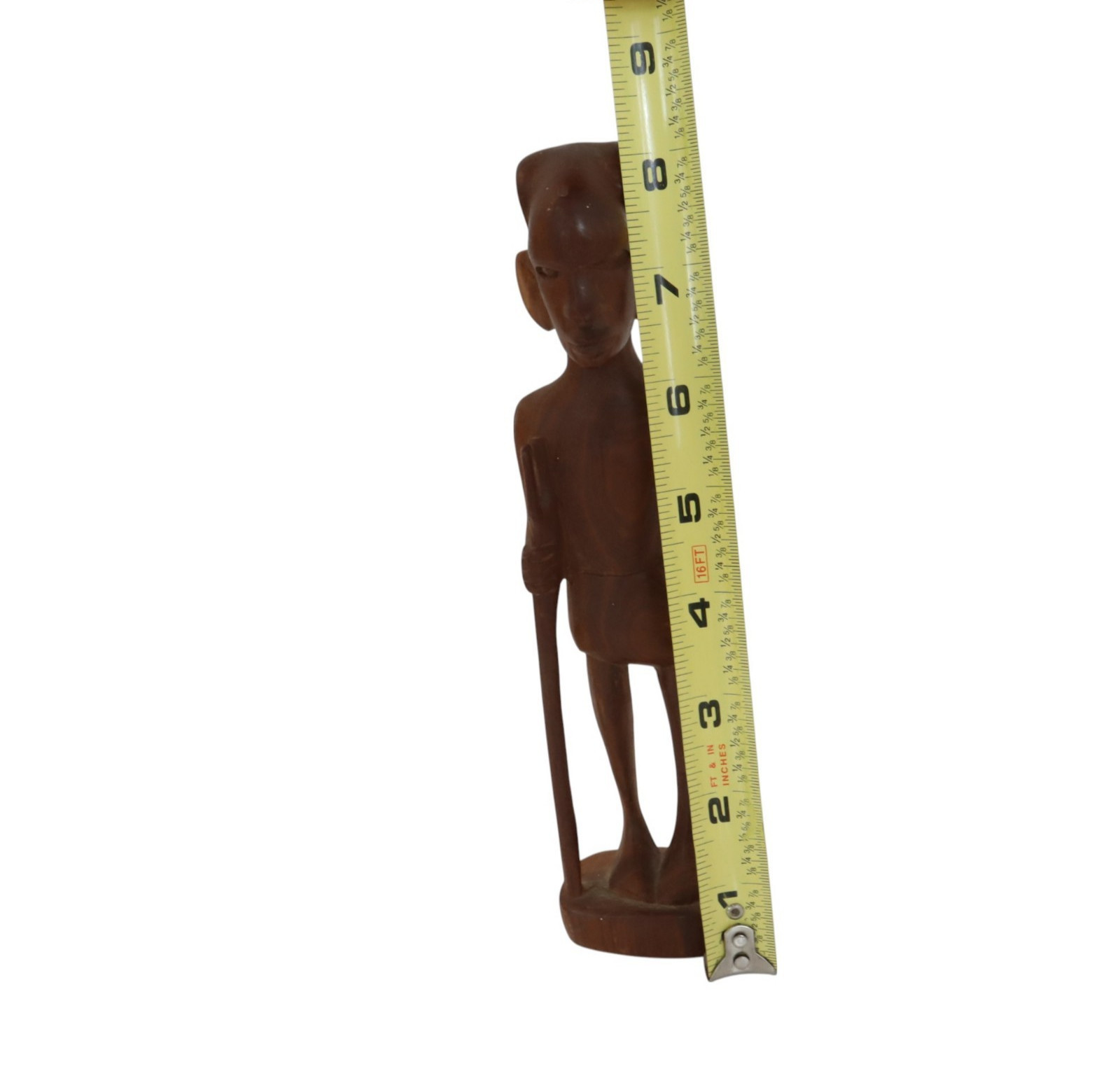 Vintage Hand Carved Wooden East African Village Elder Ethnic Statue Figure 8.25″