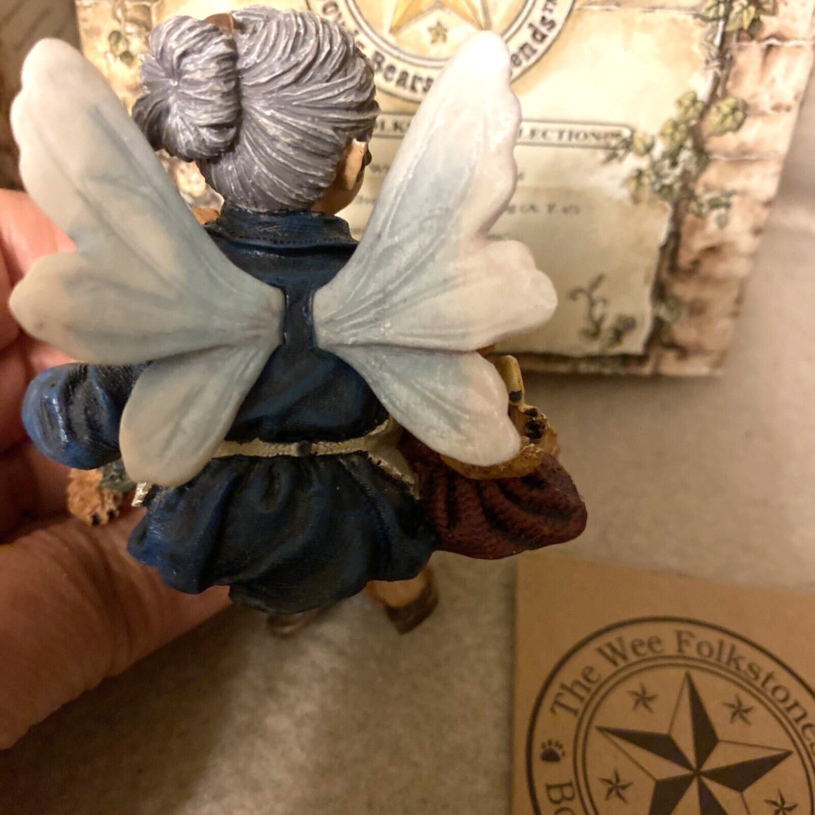 2 Boyds Wee Folkstone Faeries, Grandma & Gabrielle (Phone), In Box with COAs