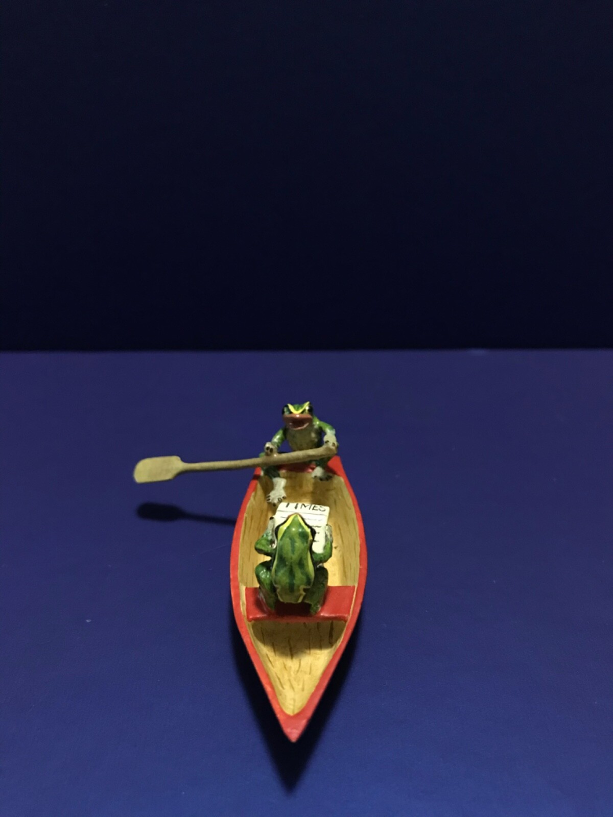 Frogs Rowing Bronze Figurine