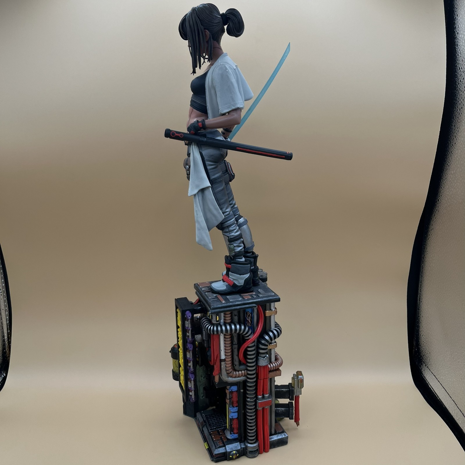 Cyberpunk techno Samuri Hand‑Painted Figurine/Statue/Model/Shelf/Room Decor