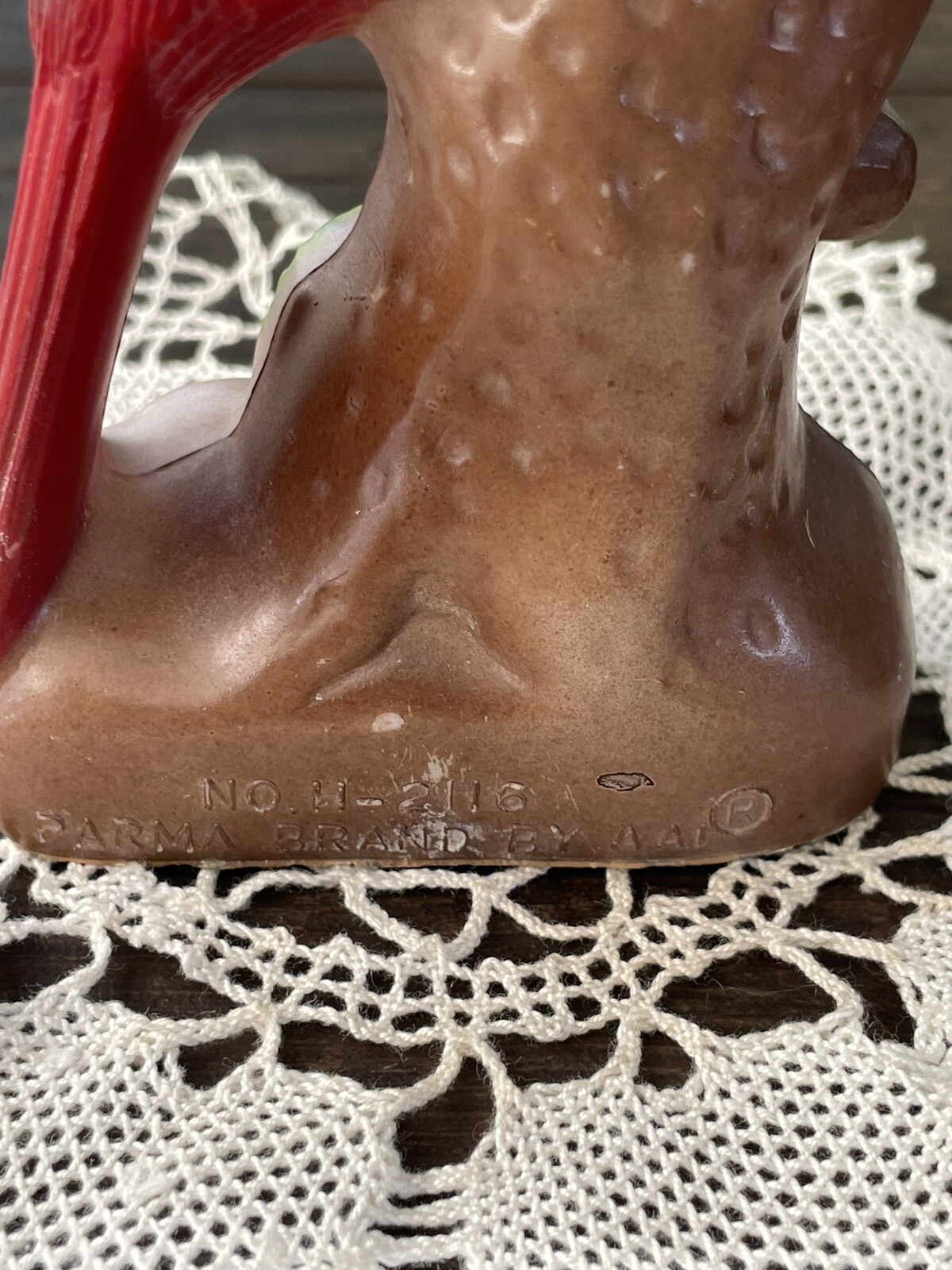 Parma Brand Molded Plastic Cardinal bird statue AAI H-2116 Vintage