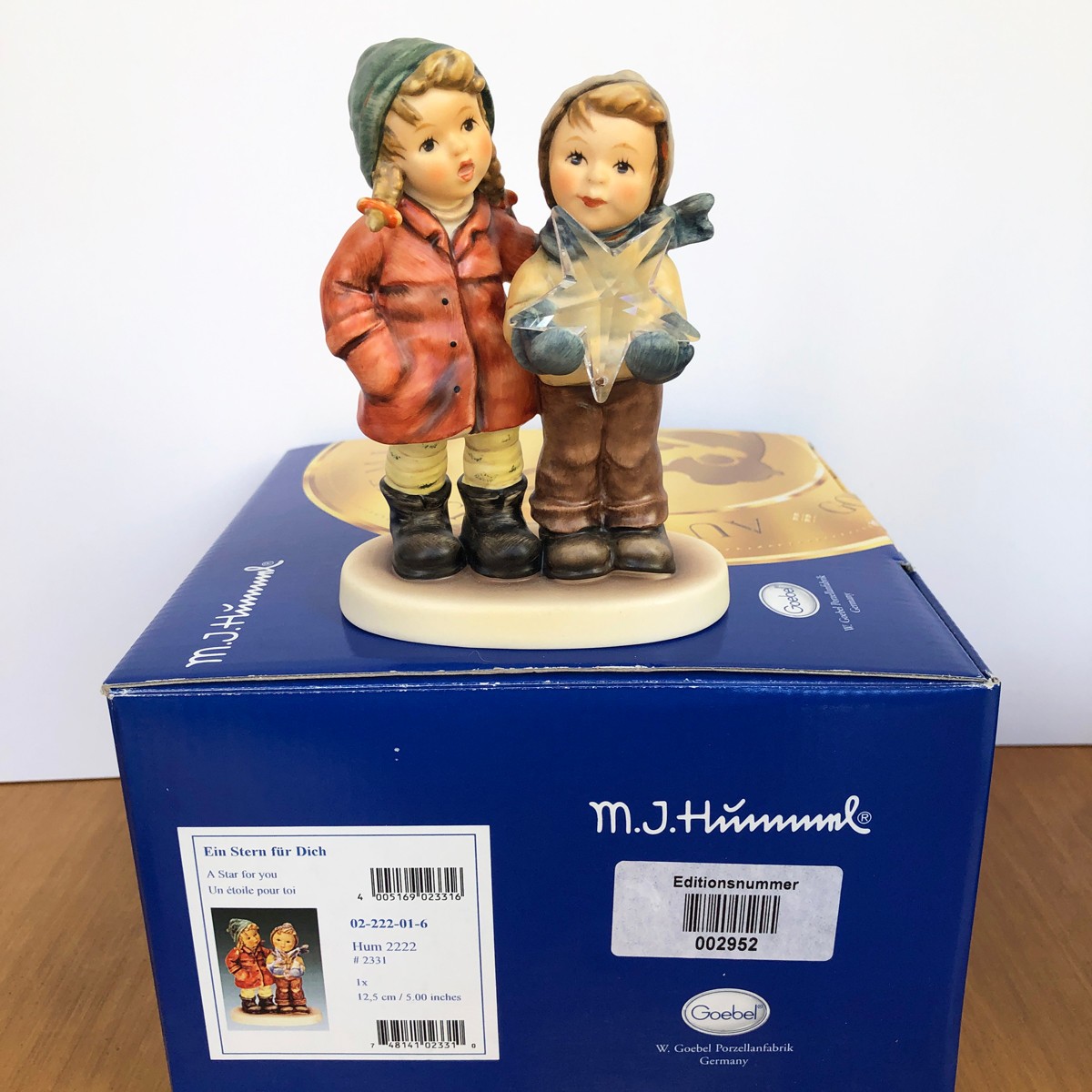 Hummel #2222 A Star For You ~ Swarovski Crystal ~Ltd Ed 2952/7500 EXC ~Tin ~ COA